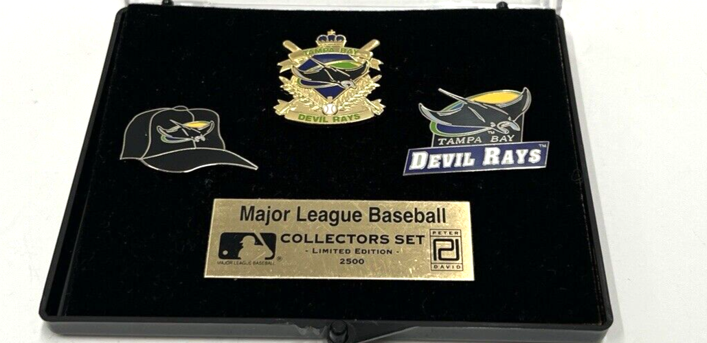 MLB Tampa Bay Devil Rays Regular Season 3 Pin Collectors Set LE of 2500 W/Case