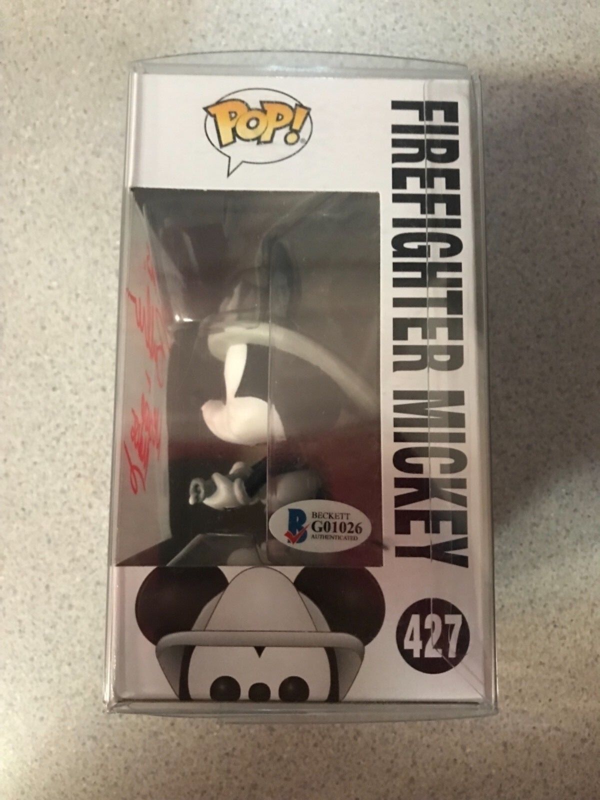 Funko Pop Bret Iwan “Firefighter Mickey” Voice Actor Autograph Beckett Cert.