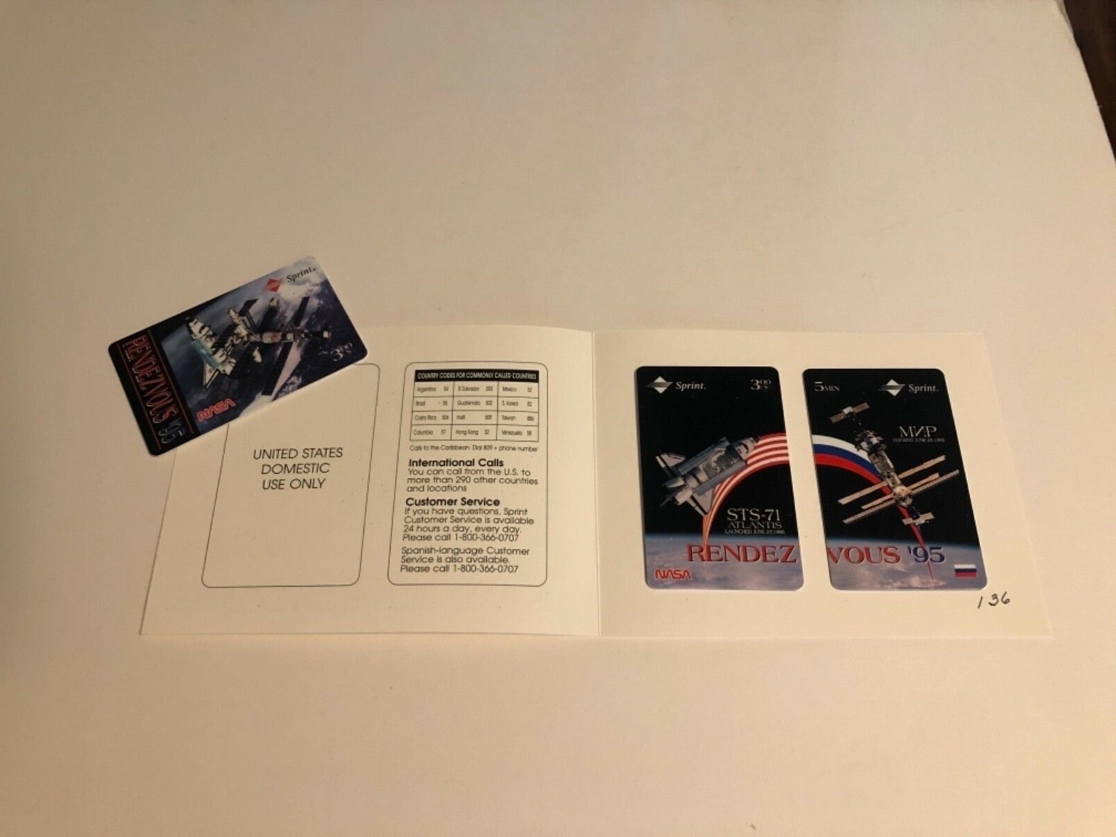 NASA STS-71 Atlantis 1995 Phone Card Set Sprint