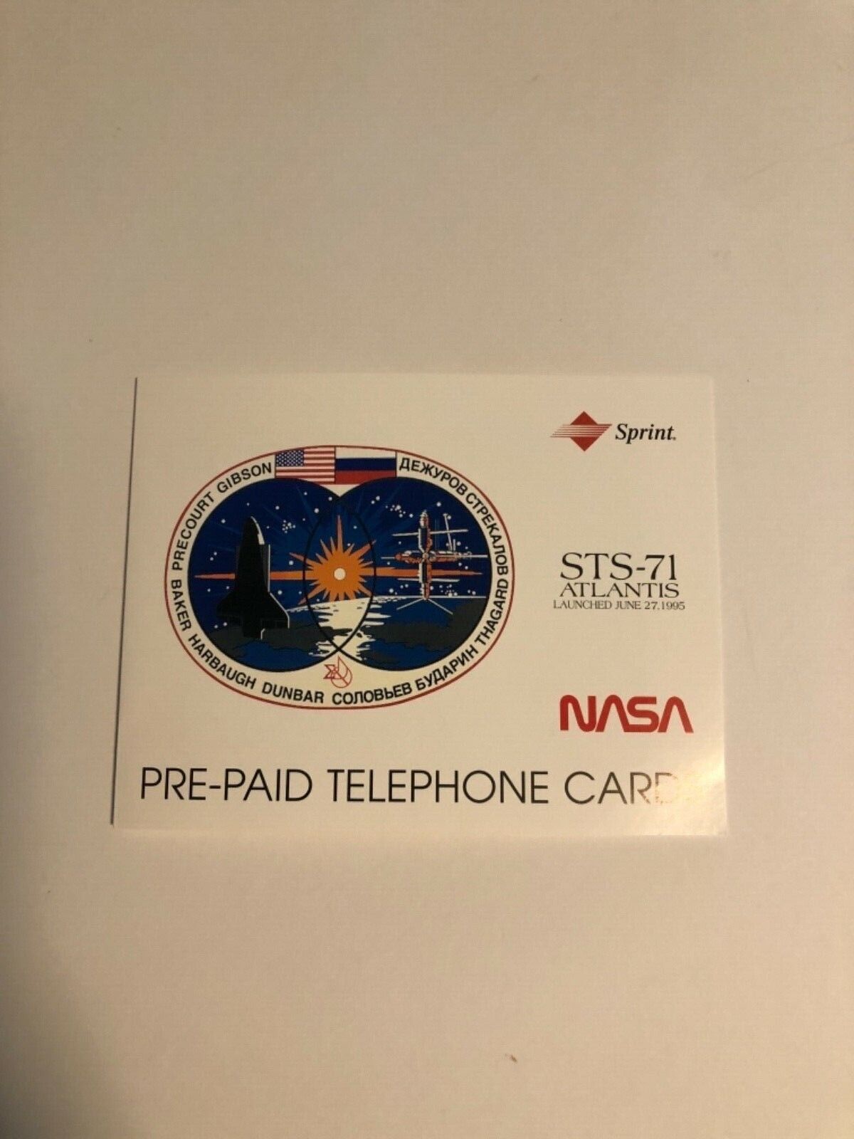 NASA STS-71 Atlantis 1995 Phone Card Set Sprint