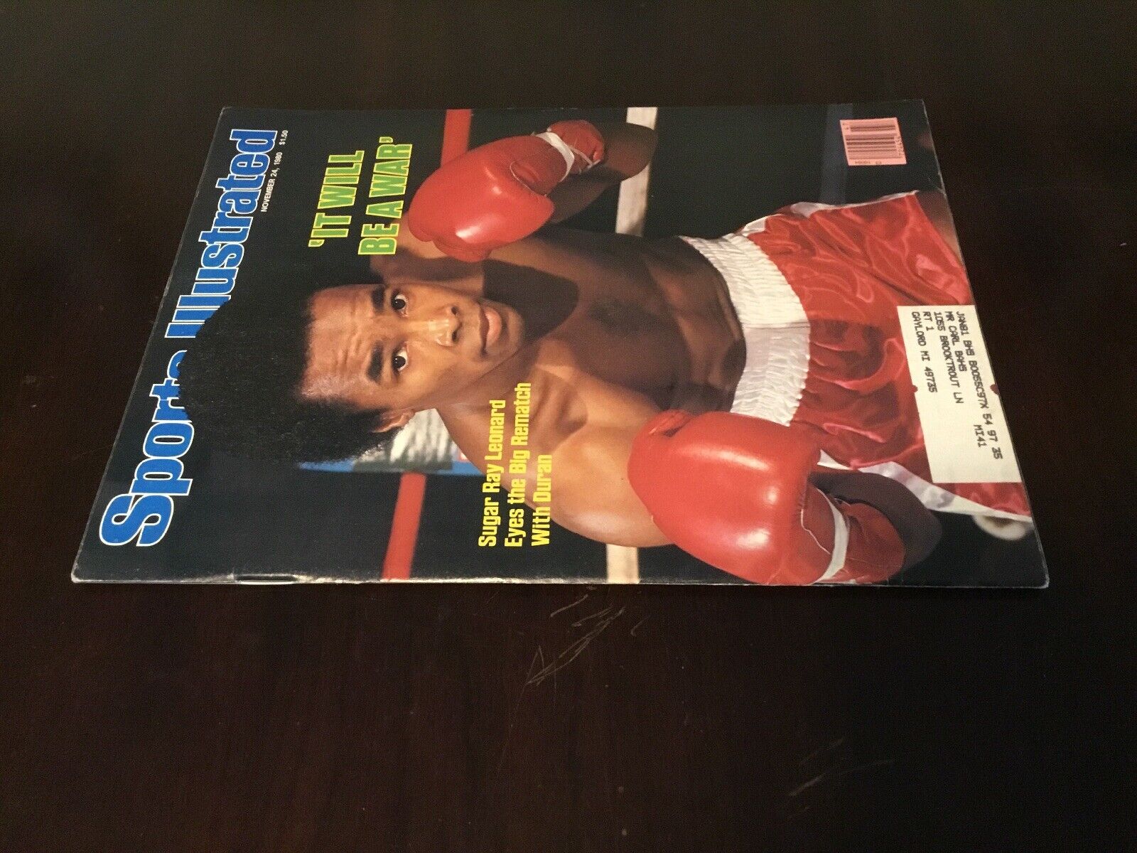 Sports Illustrated Magazine Sugar Ray Leonard Cover November 24, 1980