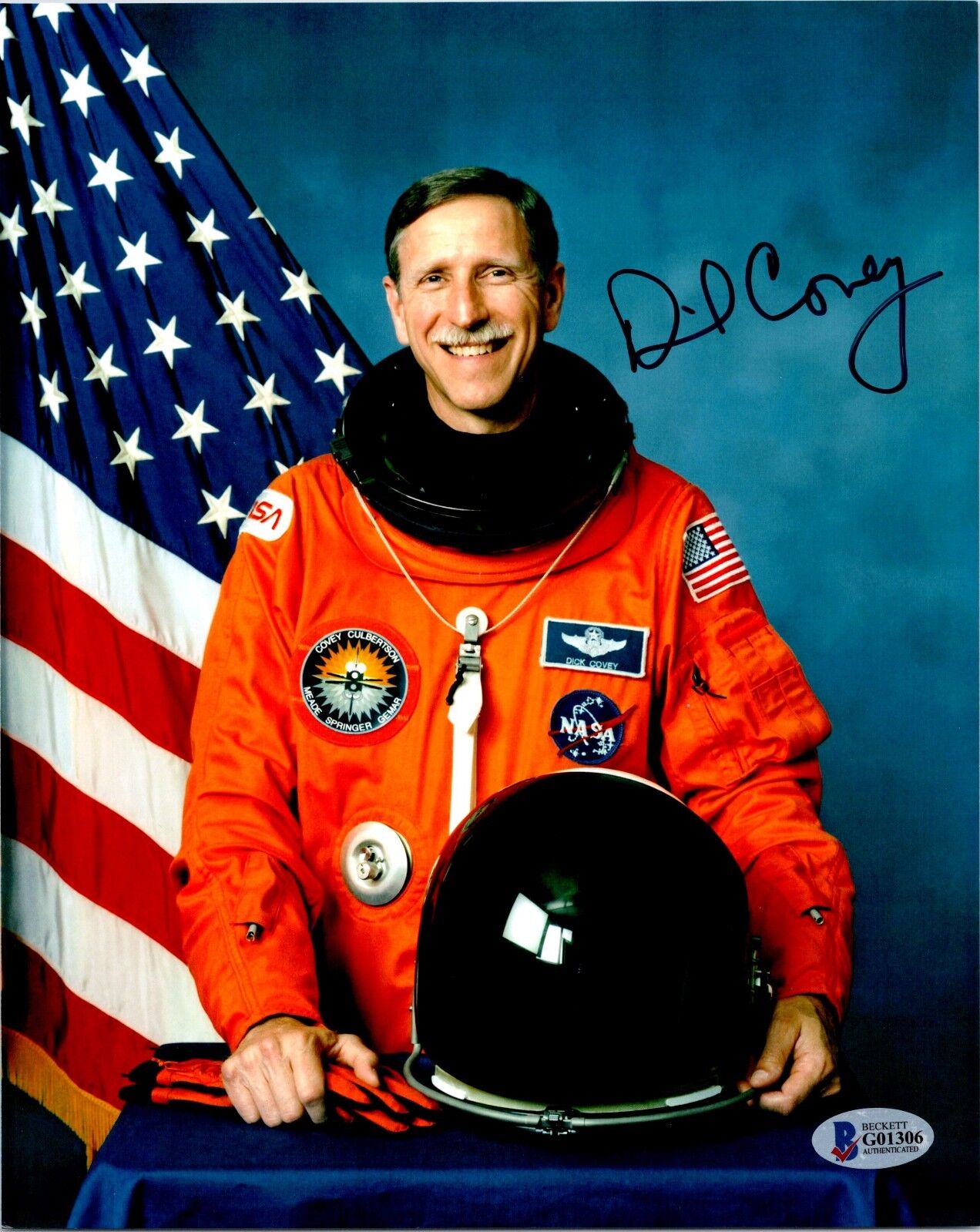 Richard Dick Covey "Astronaut" Autographed 8x10 Photo Beckett Authentication