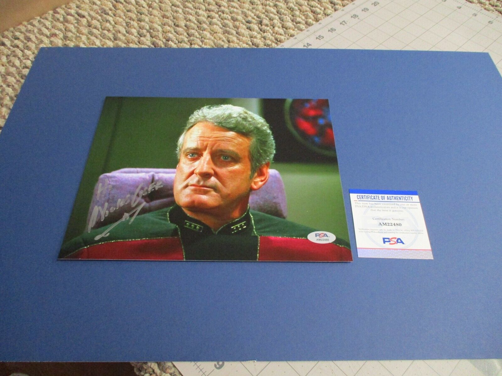 Nicolas Coster Autographed Signed 8x10 Star Trek Photo PSA COA #AM22480