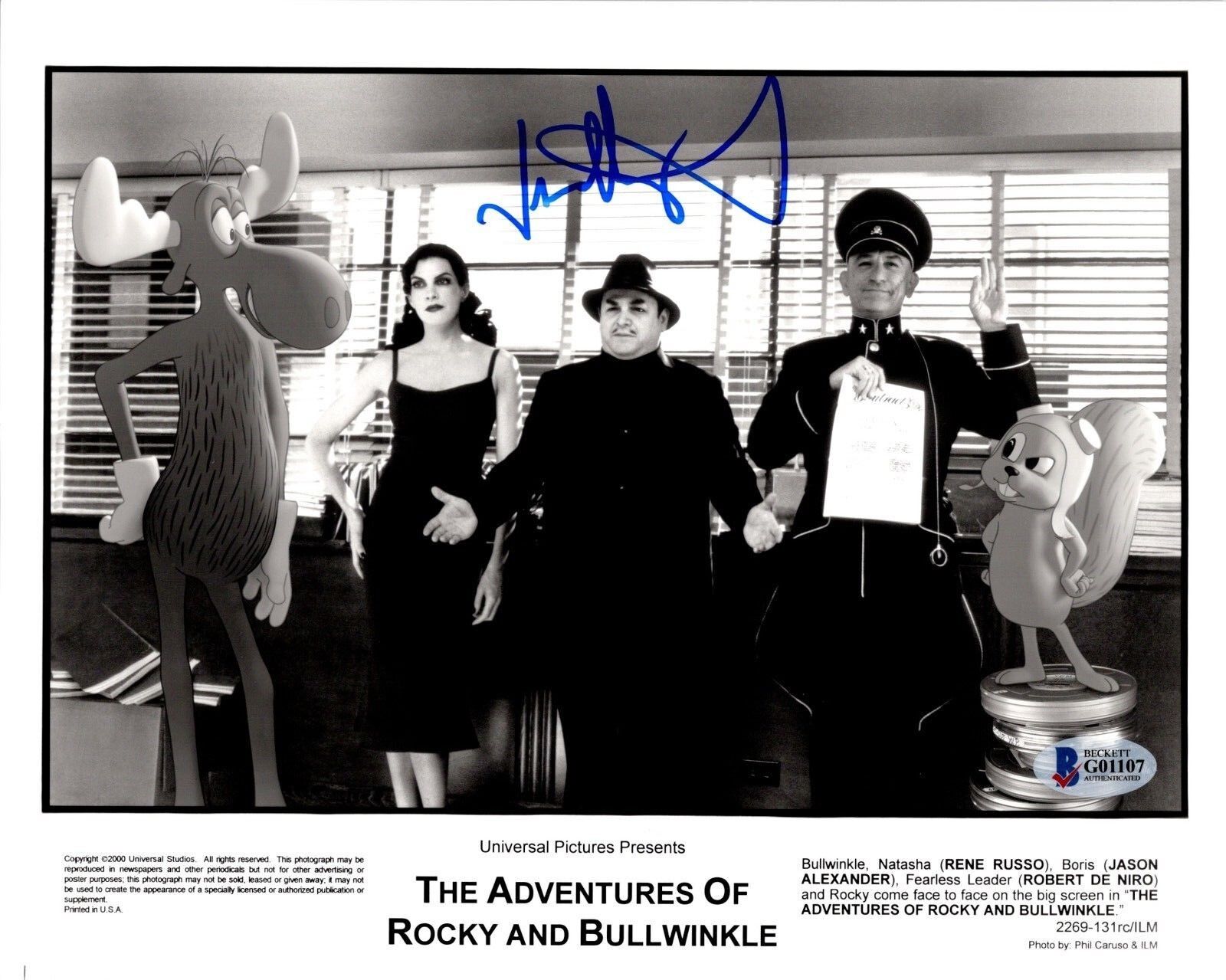 Jason Alexander "Rocky and Bullwinkle " Autographed 8x10 Photo Beckett