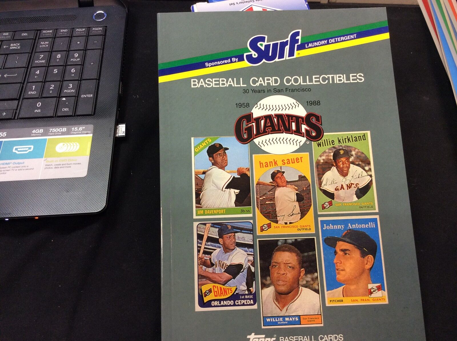 San Francisco Giants 1988 SURF Topps Baseball Card Book