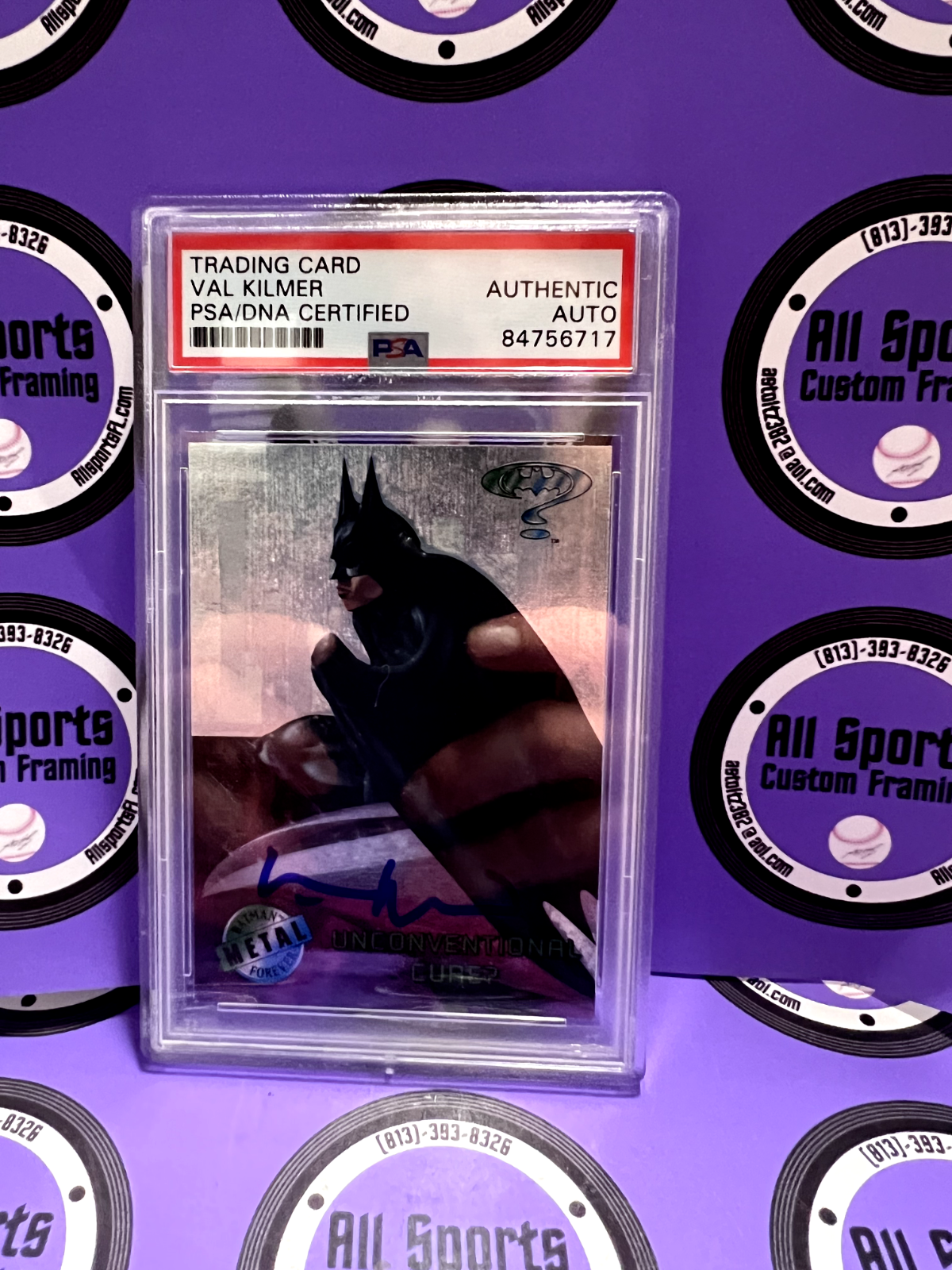 Val Kilmer Batman Fleer Metal Autographed Card #7 PSA #84756717