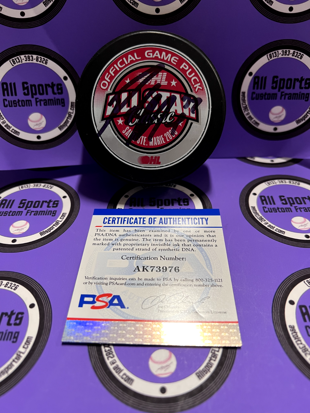 Paul Coffey  Oilers OHL All Star Official Game Puck PSA COA #AK73976