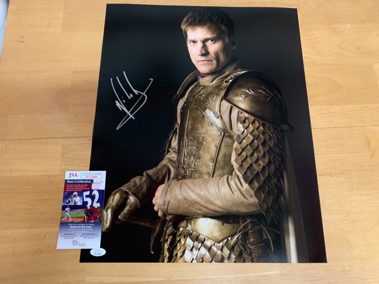 Nikolaj Coster-Waldau Jaime Lannister Game of Thrones Autograph 16x20 Photo