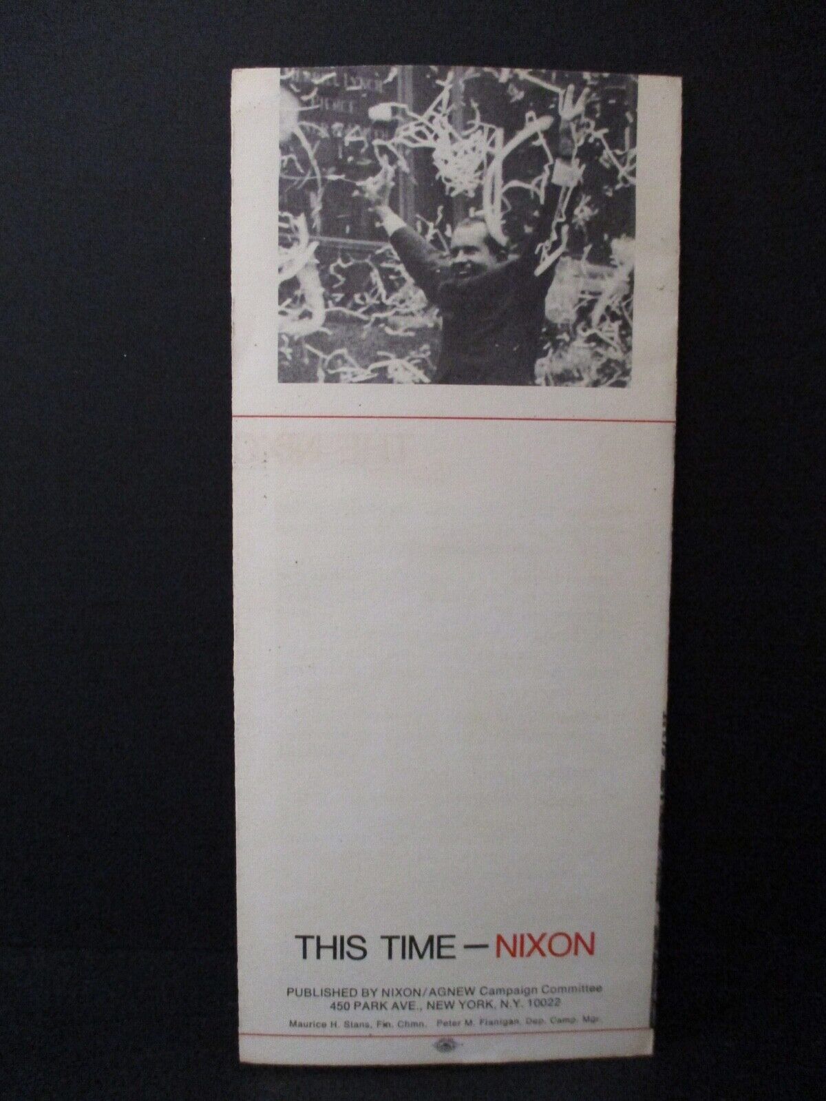 1968 Richard Nixon for President Voting Pamphlet Brochure VG New York