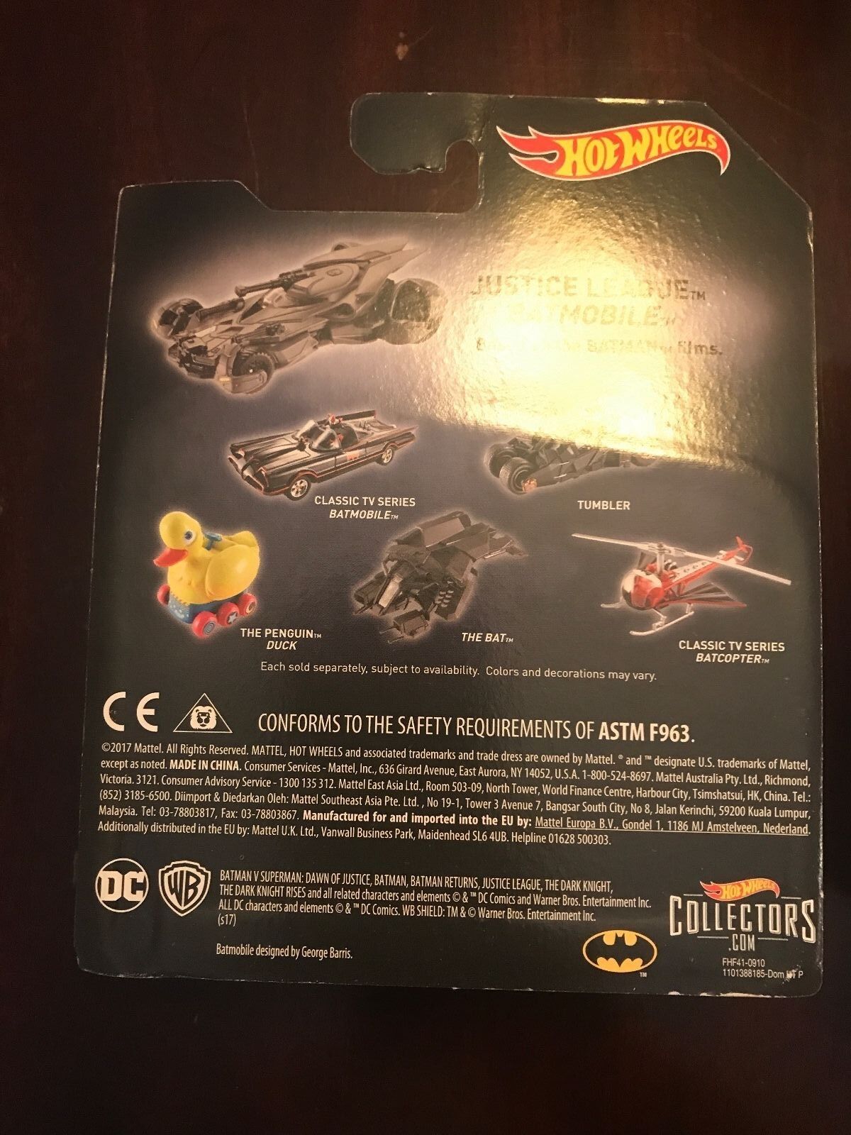 Hotwheels Batman Justice League Batmobile 2017