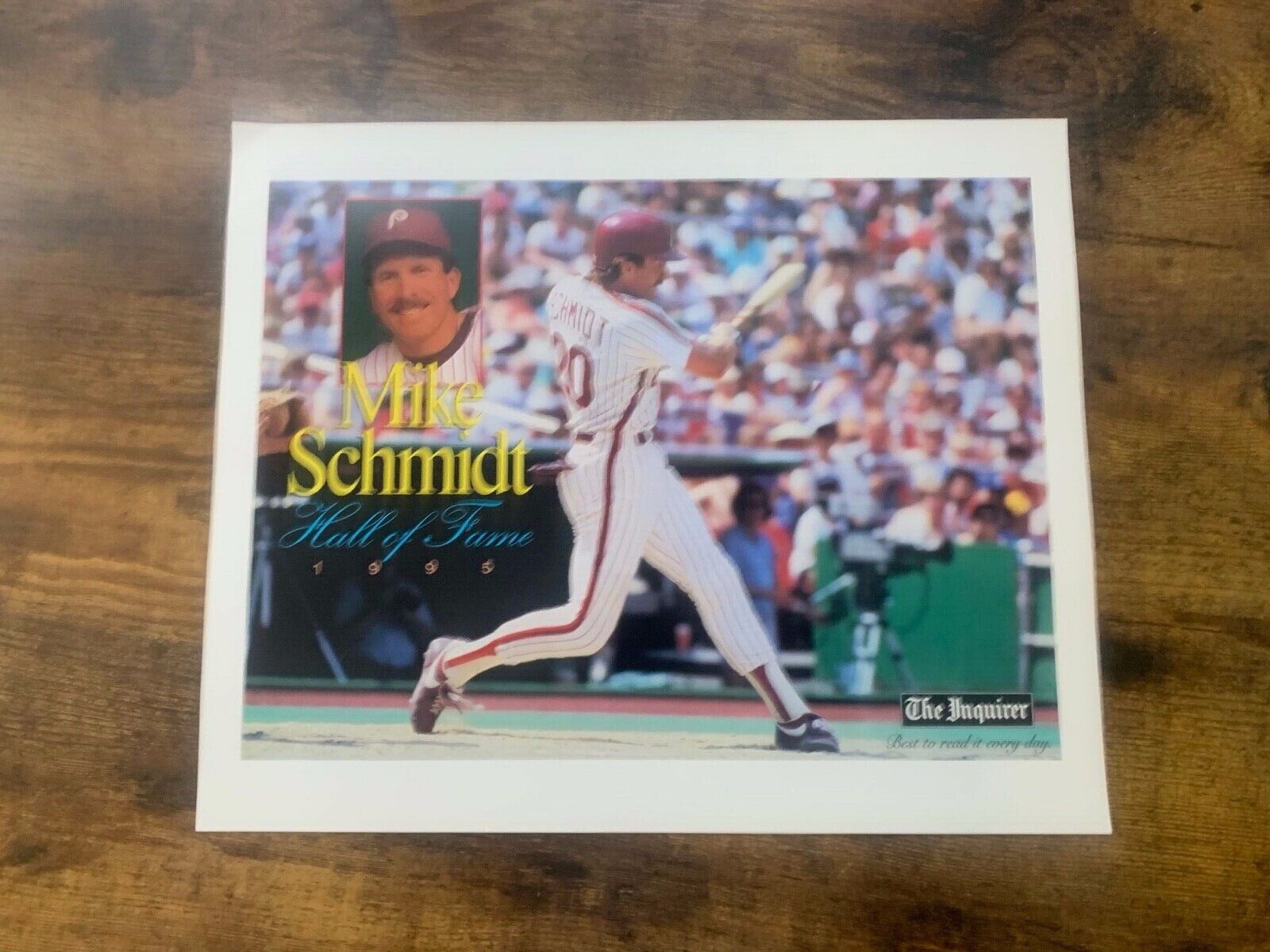 Mike Schmidt Philadelphia Phillies Hall of Fame 1995 The Inquirer Ex condition