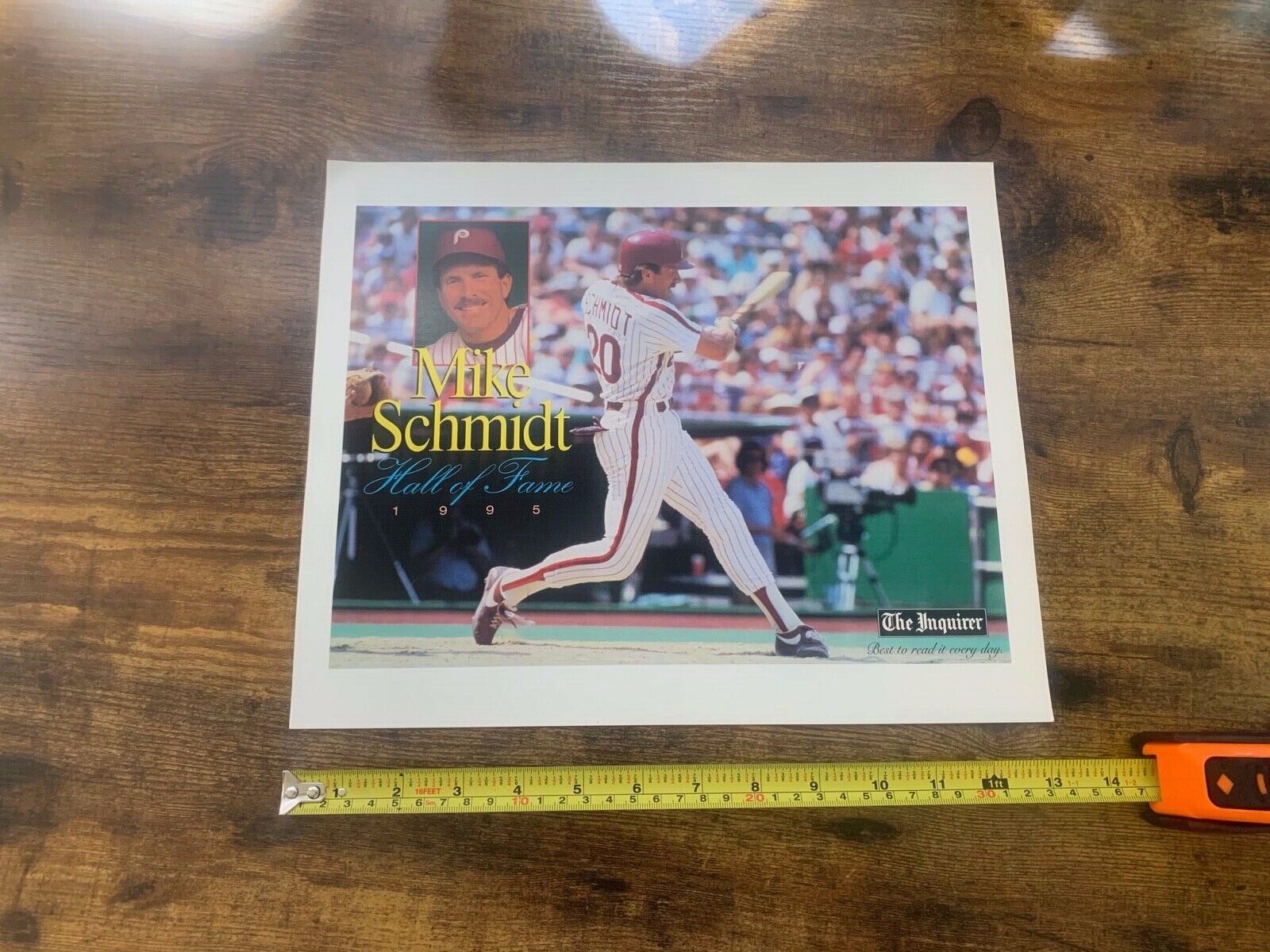 Mike Schmidt Philadelphia Phillies Hall of Fame 1995 The Inquirer Ex condition