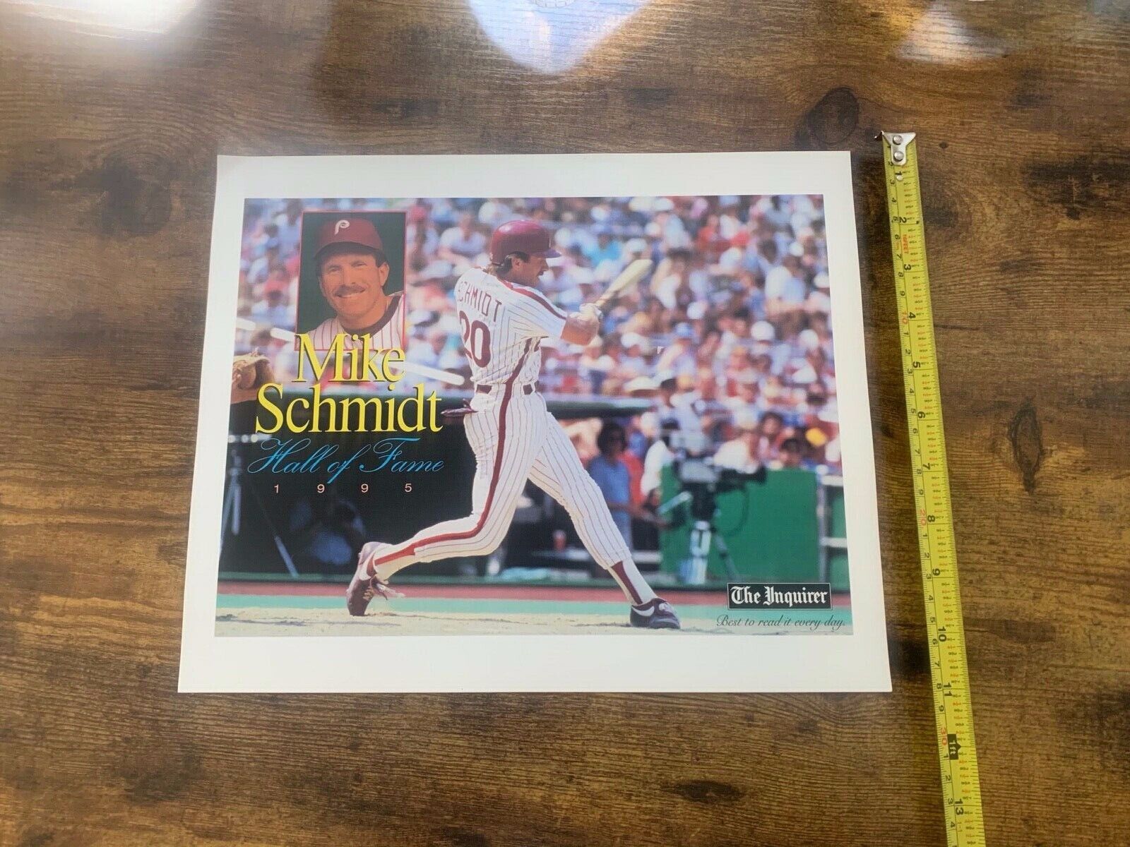 Mike Schmidt Philadelphia Phillies Hall of Fame 1995 The Inquirer Ex condition