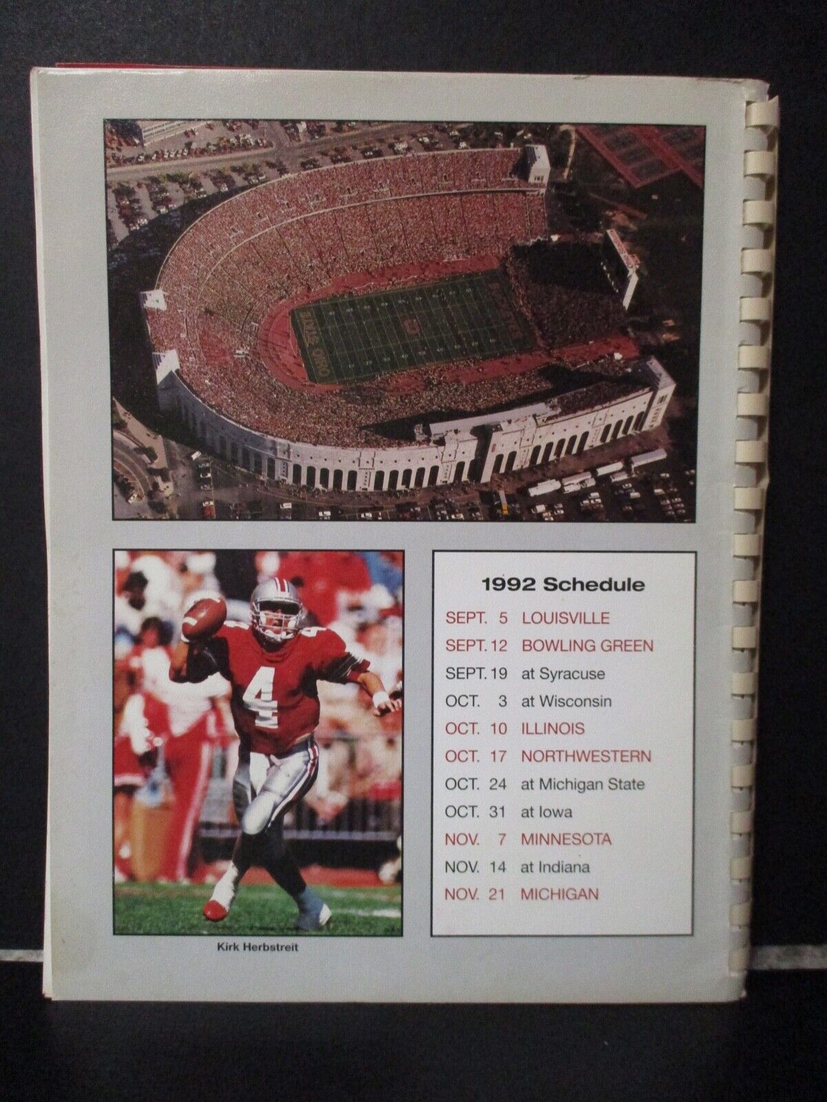 Ohio State Buckeyes 1992 Media Guide NCAA Sports Excellent Condition