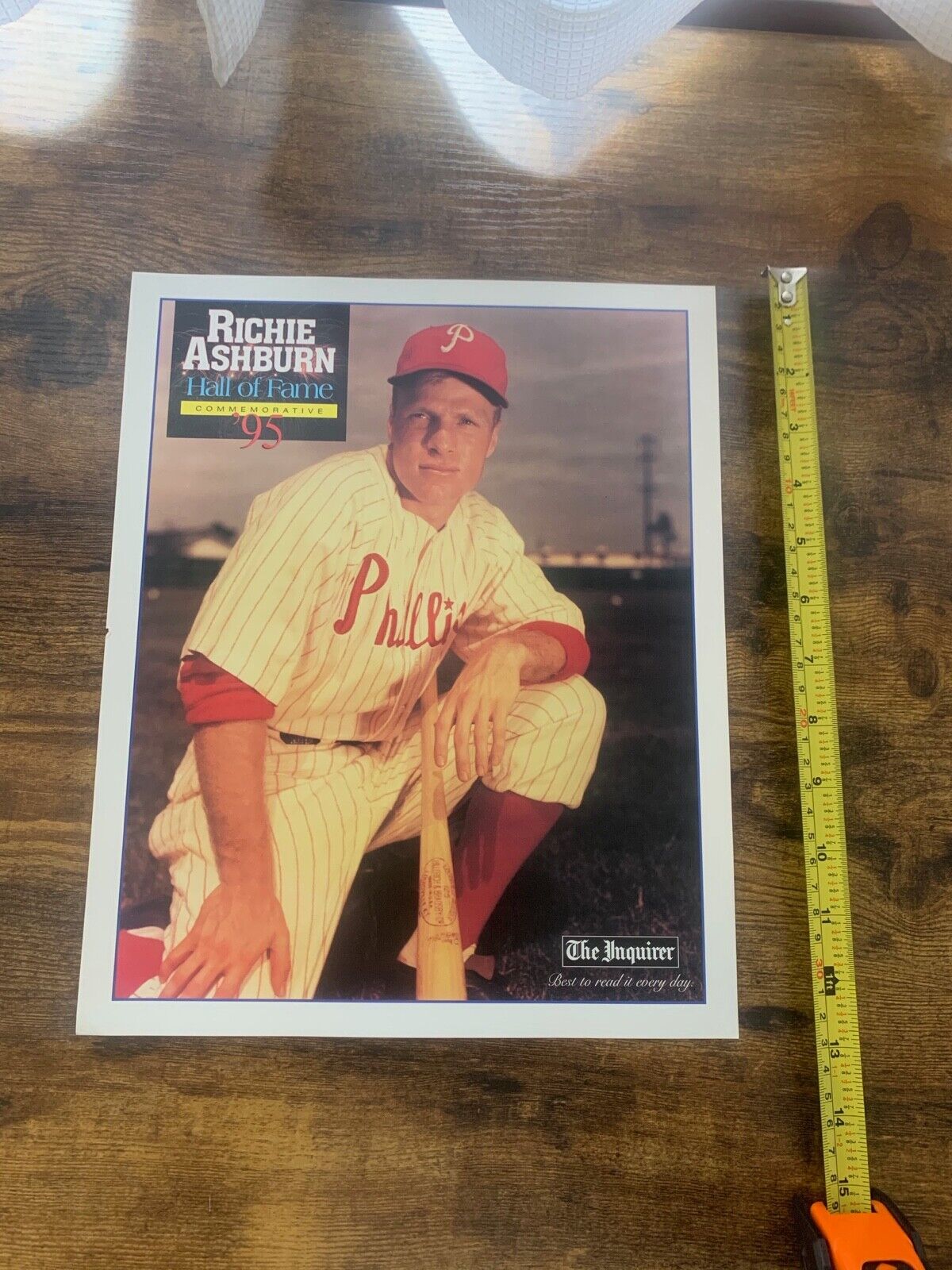 Richie Ashburn 1995 Hall of Fame 11x13 Philadelphia Phillies The Inquirer photo