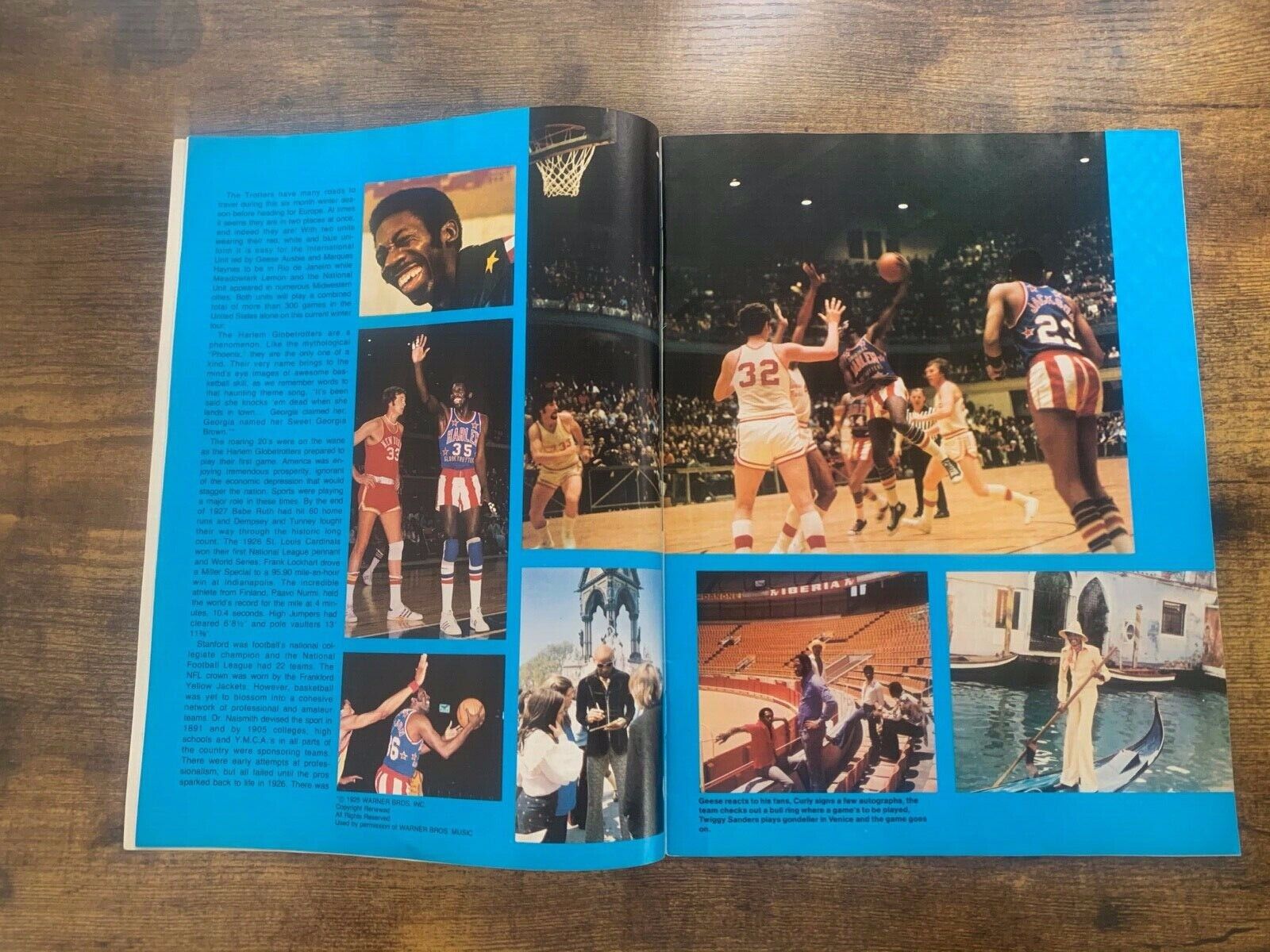 1977 Harlem Globetrotters Official Program Curly Neal Lemon Ex Condition