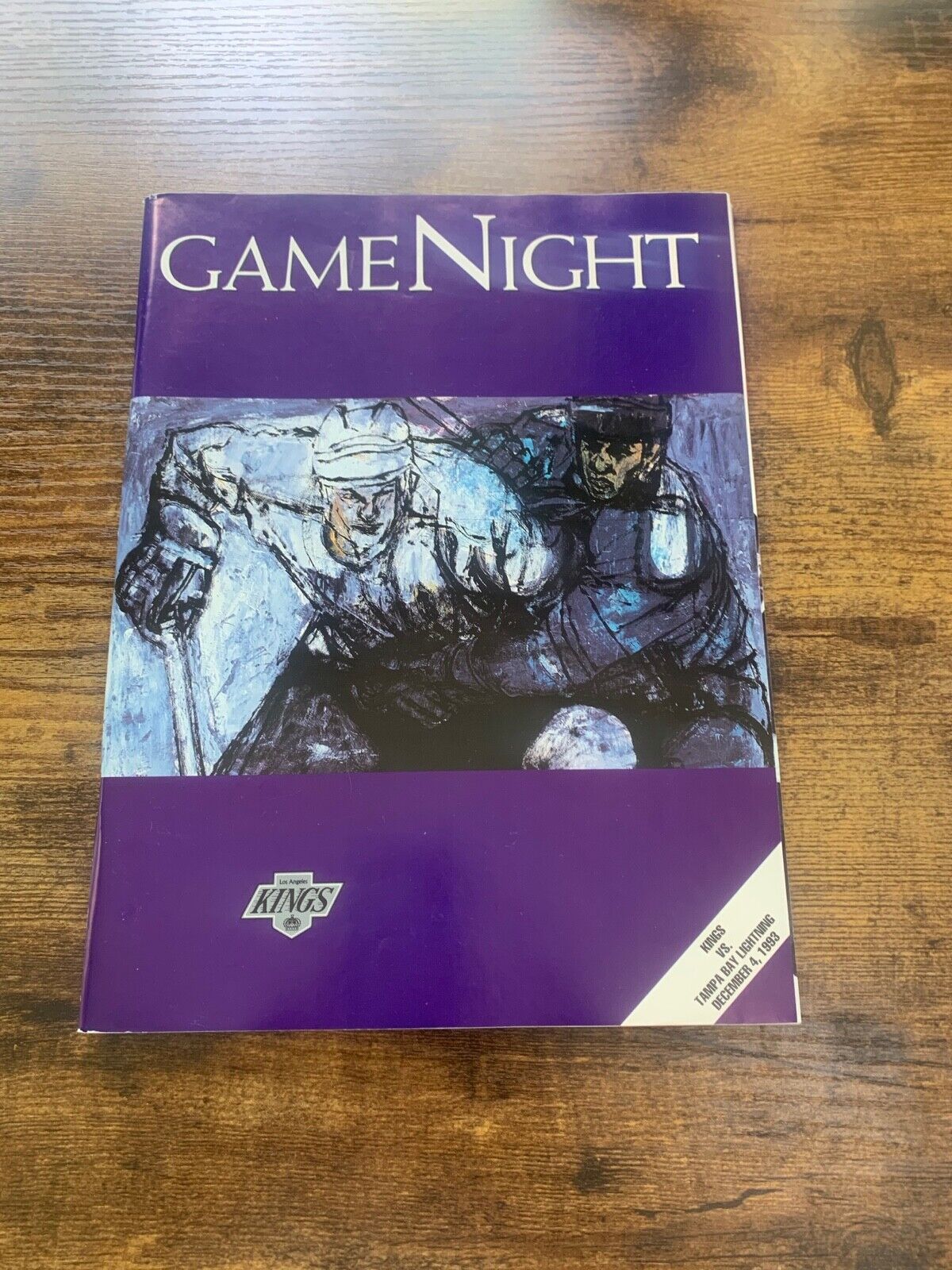 LA Kings vs TB Lightning game night program 12-04-93 Wayne Gretzky unscored Ex