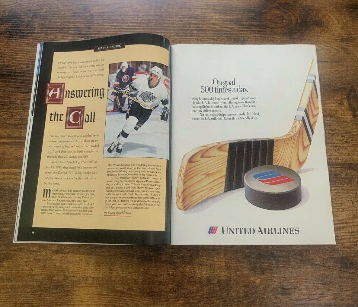 LA Kings vs TB Lightning game night program 12-04-93 Wayne Gretzky unscored Ex