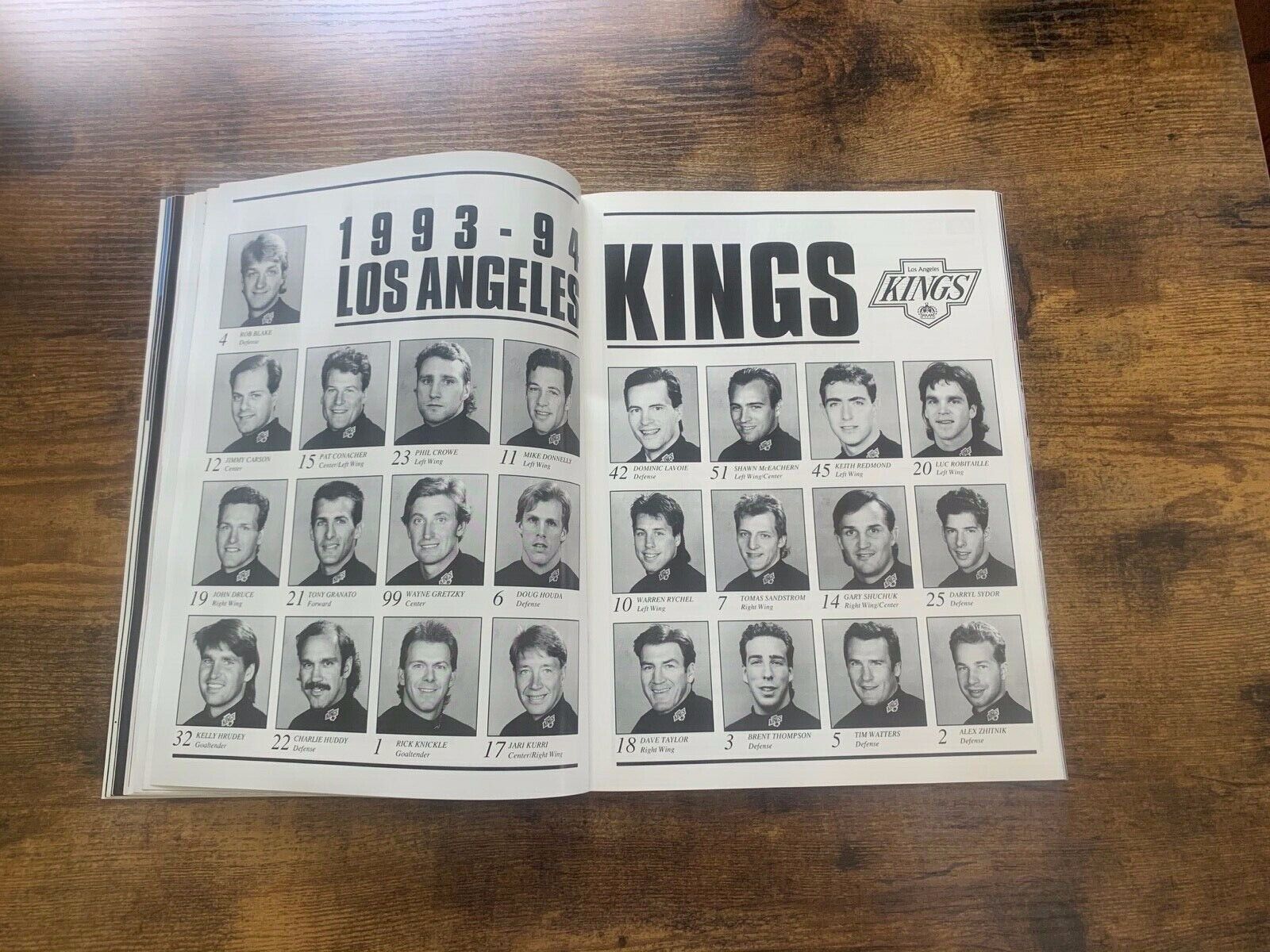 LA Kings vs TB Lightning game night program 12-04-93 Wayne Gretzky unscored Ex