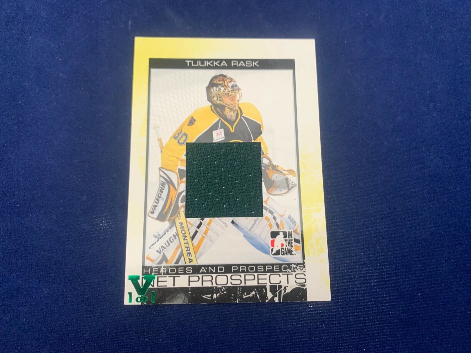 Tuuka Rask JerseyCard 2015/2016 ING Green Vault Silver Version 1of 90 NM MT