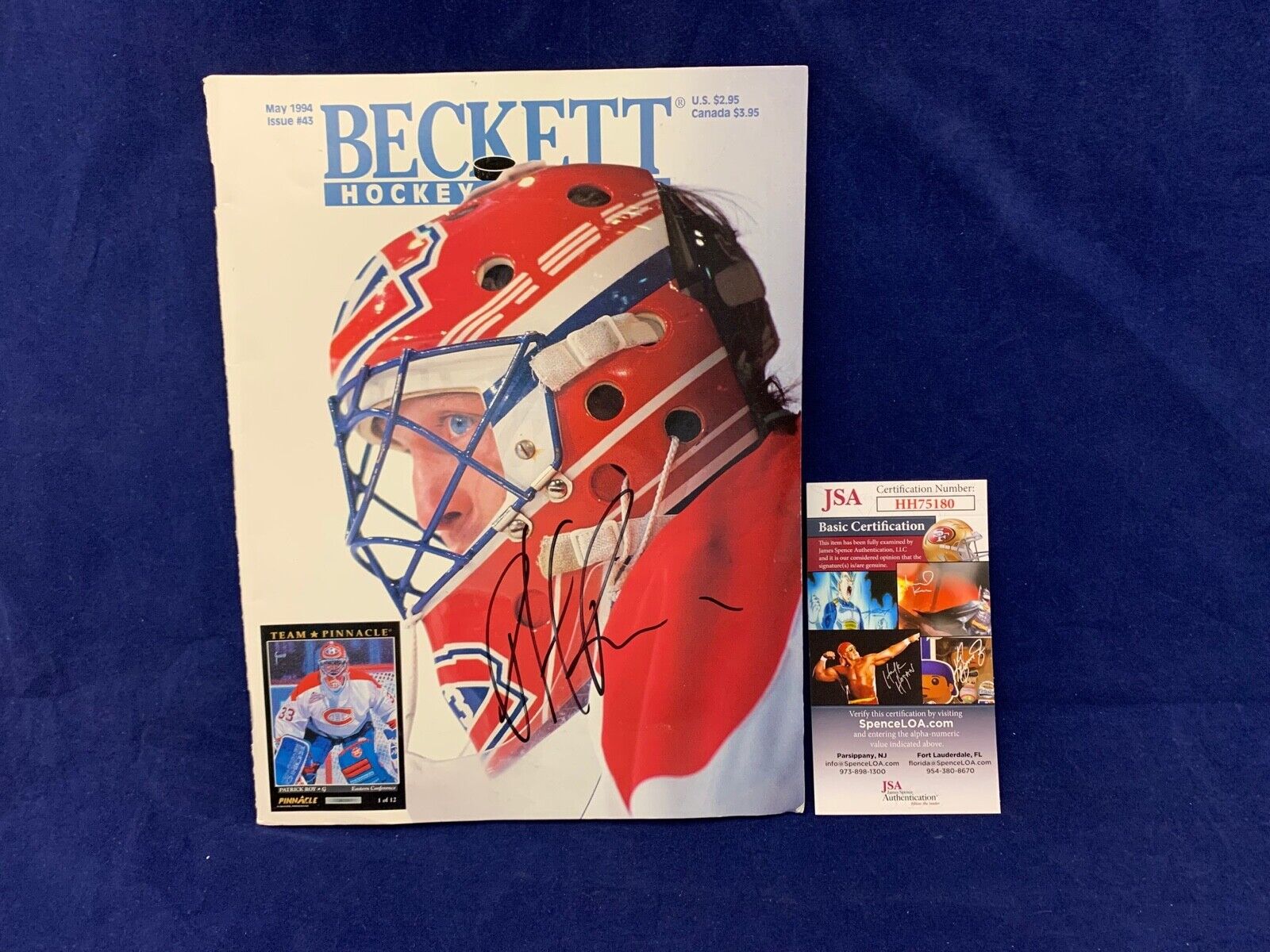 Patrick Roy Autographed Beckett Hockey Magazine #43 1994 JSA COA #HH75180