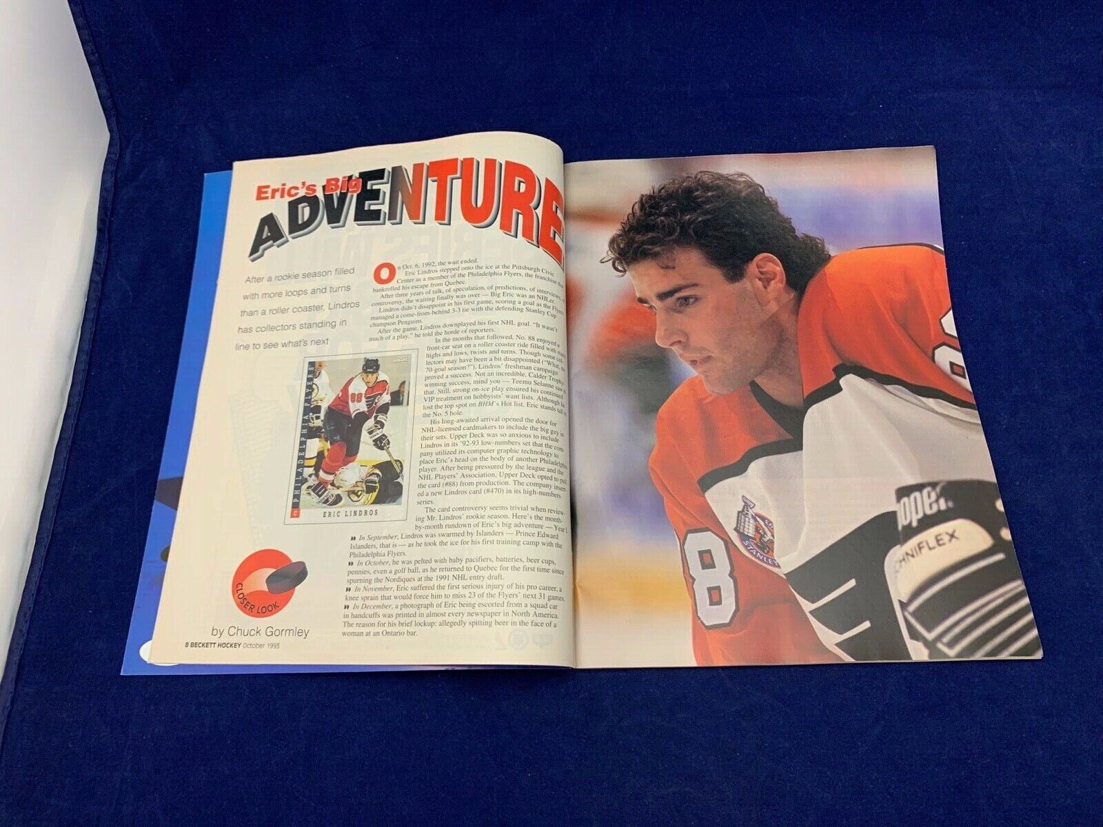 Eric Lindros Flyers Autographed Beckett Official Magazine JSA COA #HH75179