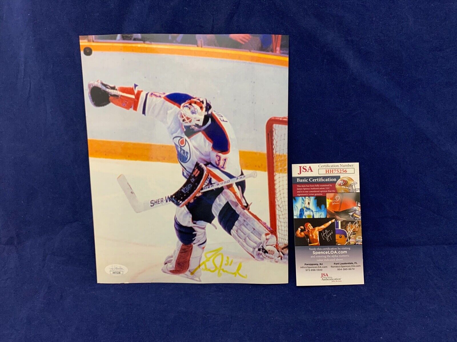 Grant Fuhr Edmonton Oilers Autographed 8x10 Sports Photo E JSA COA #HH75256