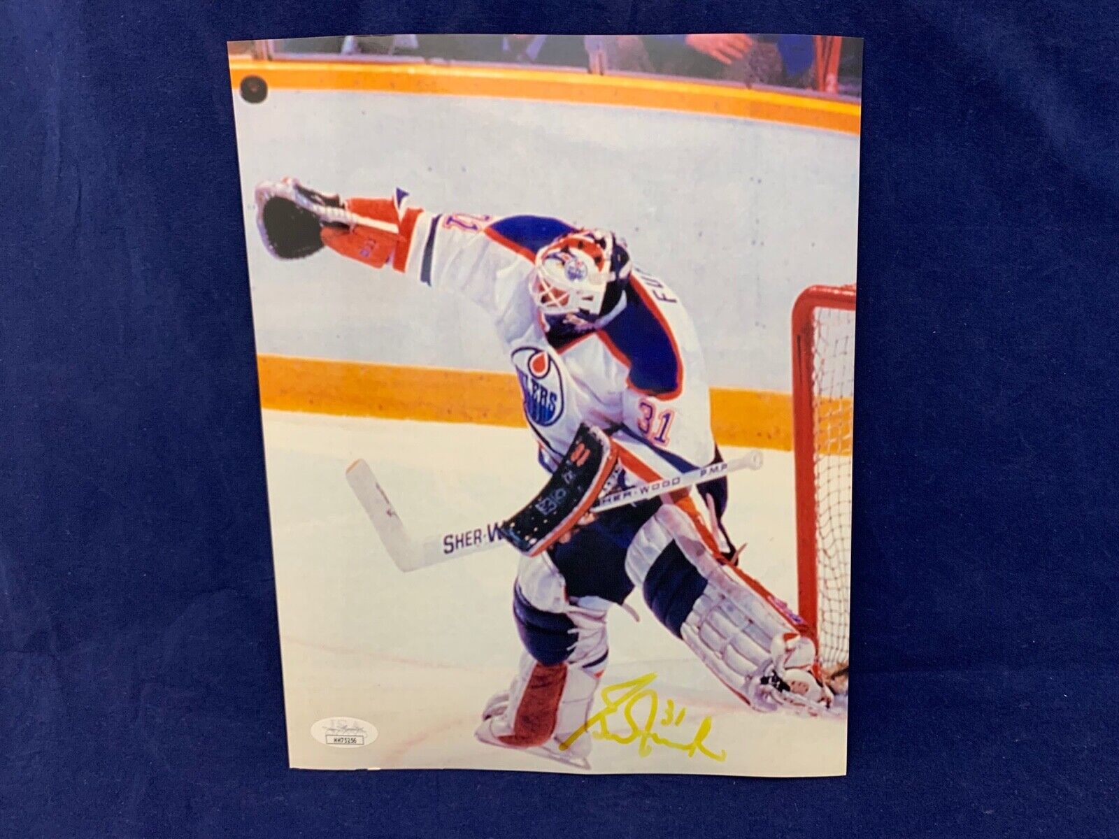 Grant Fuhr Edmonton Oilers Autographed 8x10 Sports Photo E JSA COA #HH75256