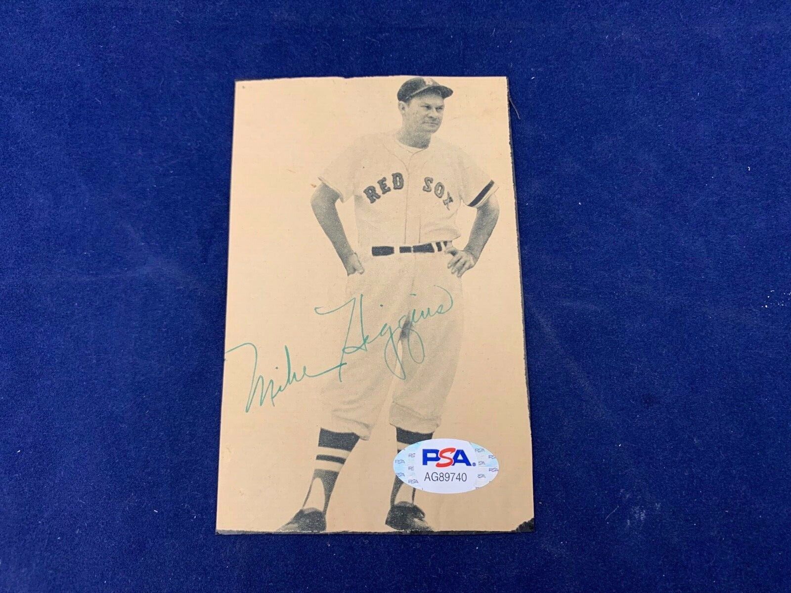 Mike Pinky Higgins Red Sox Autographed 3 X 4.5 inch Photo with PSA COA #AG89740