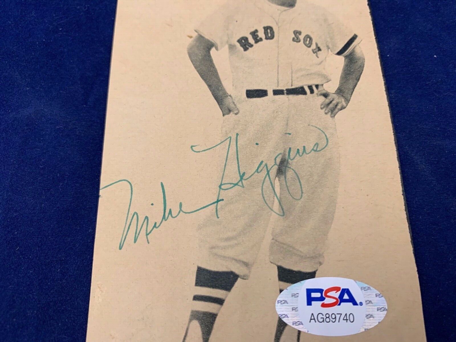 Mike Pinky Higgins Red Sox Autographed 3 X 4.5 inch Photo with PSA COA #AG89740