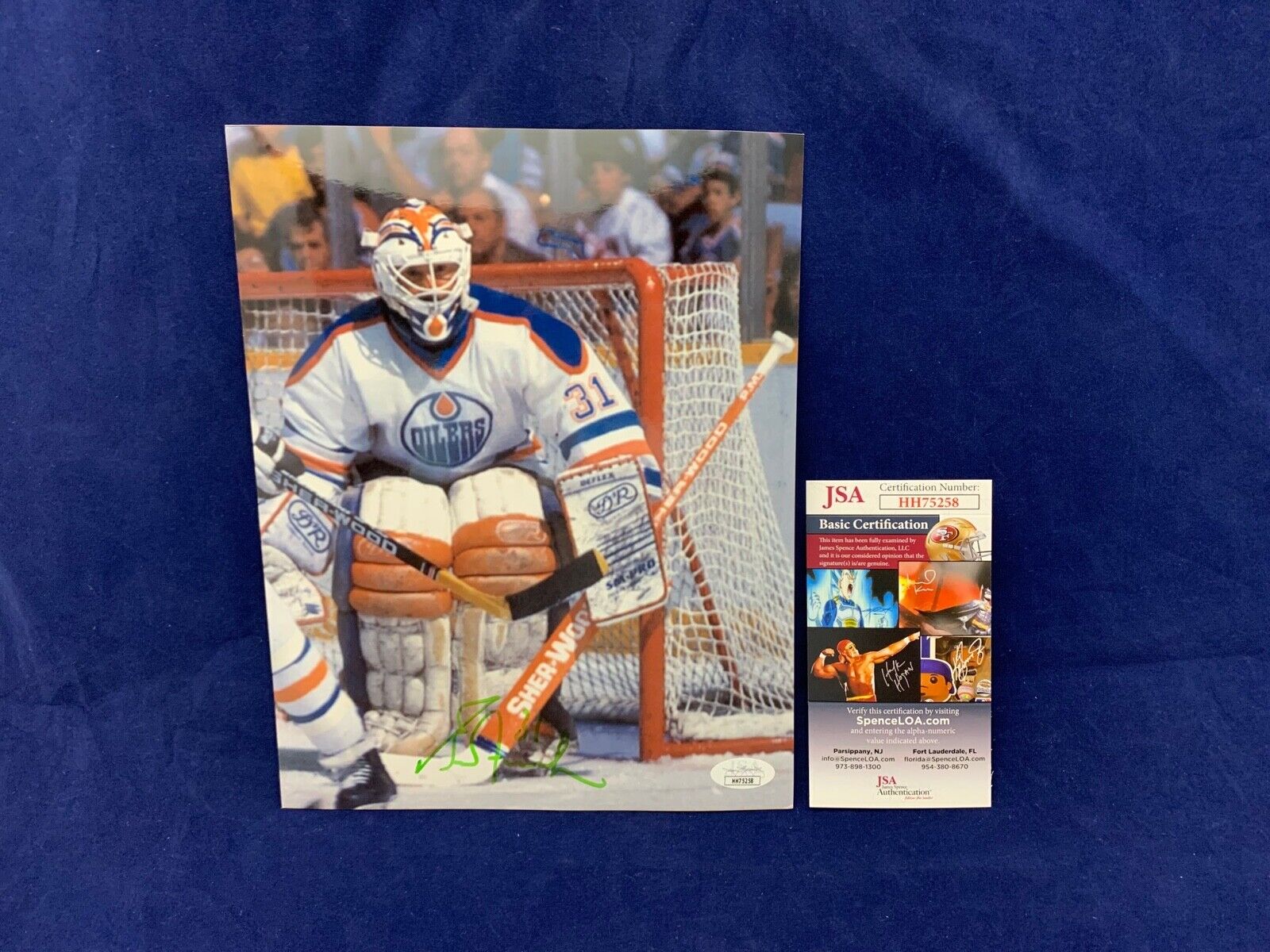 Grant Fuhr Edmonton Oilers Autographed 8x10 Sports Photo B JSA COA #HH75258