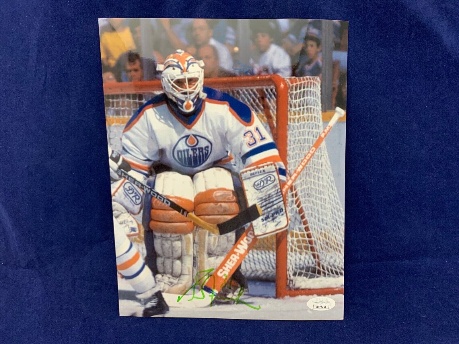 Grant Fuhr Edmonton Oilers Autographed 8x10 Sports Photo B JSA COA #HH75258