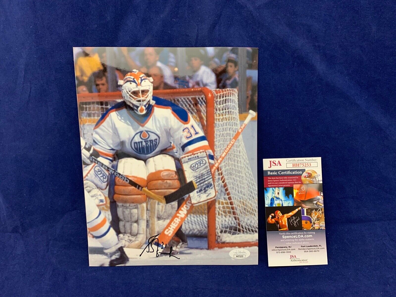 Grant Fuhr Edmonton Oilers Autographed 8x10 Sports Photo JSA COA #HH75253