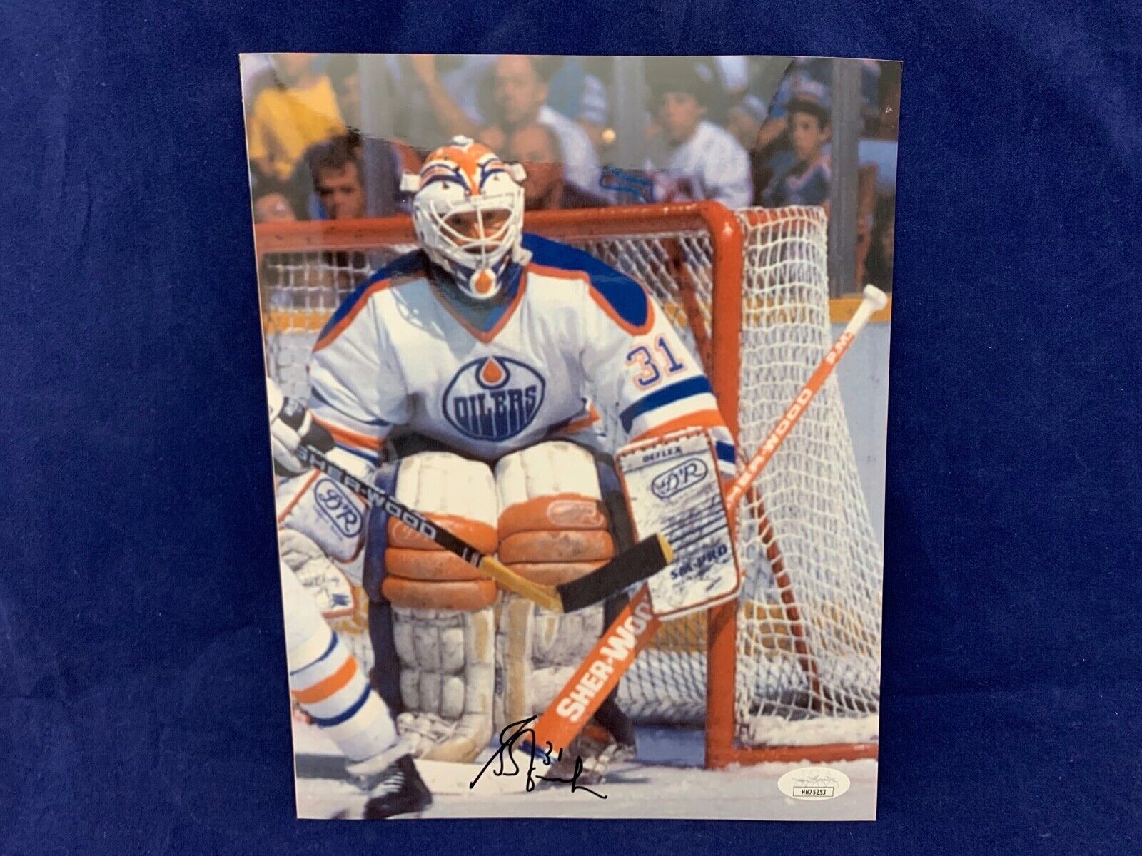 Grant Fuhr Edmonton Oilers Autographed 8x10 Sports Photo JSA COA #HH75253