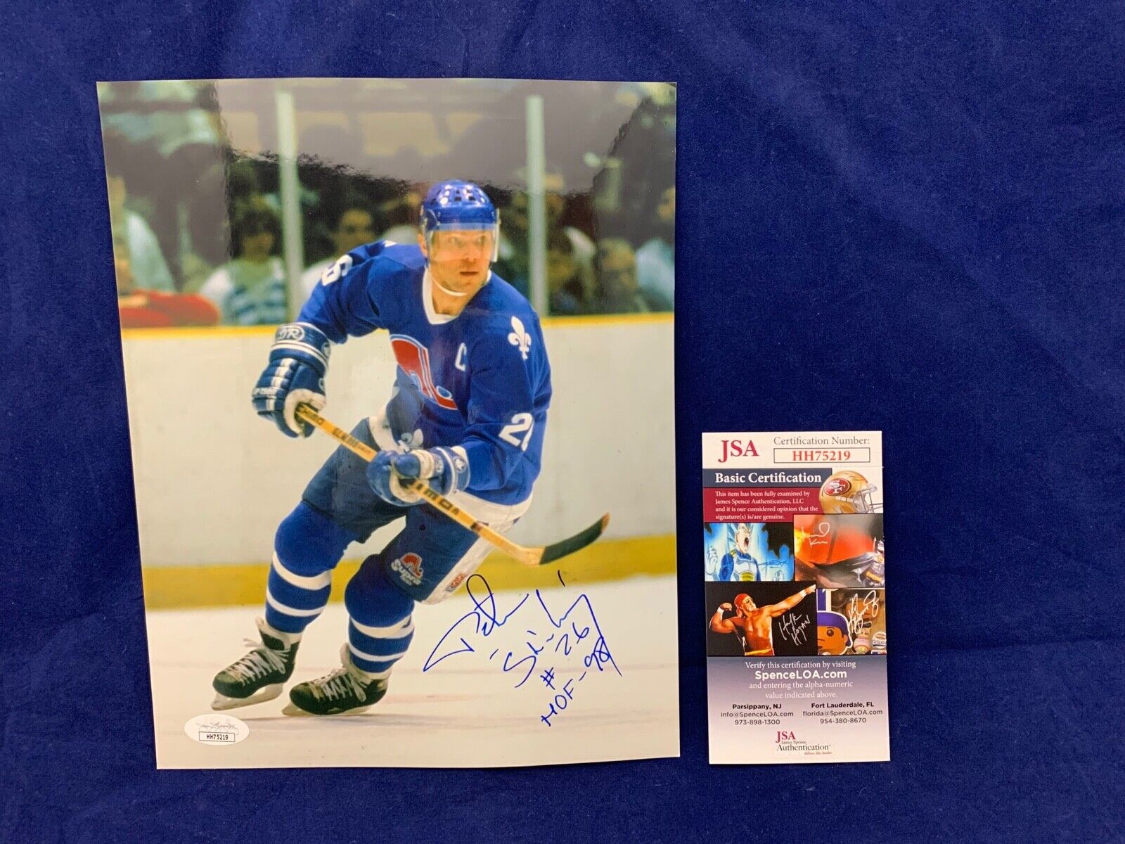 Peter Stastny Quebec HOF 1998 Script Autograph on 8x10 Photo A JSA COA #HH75219