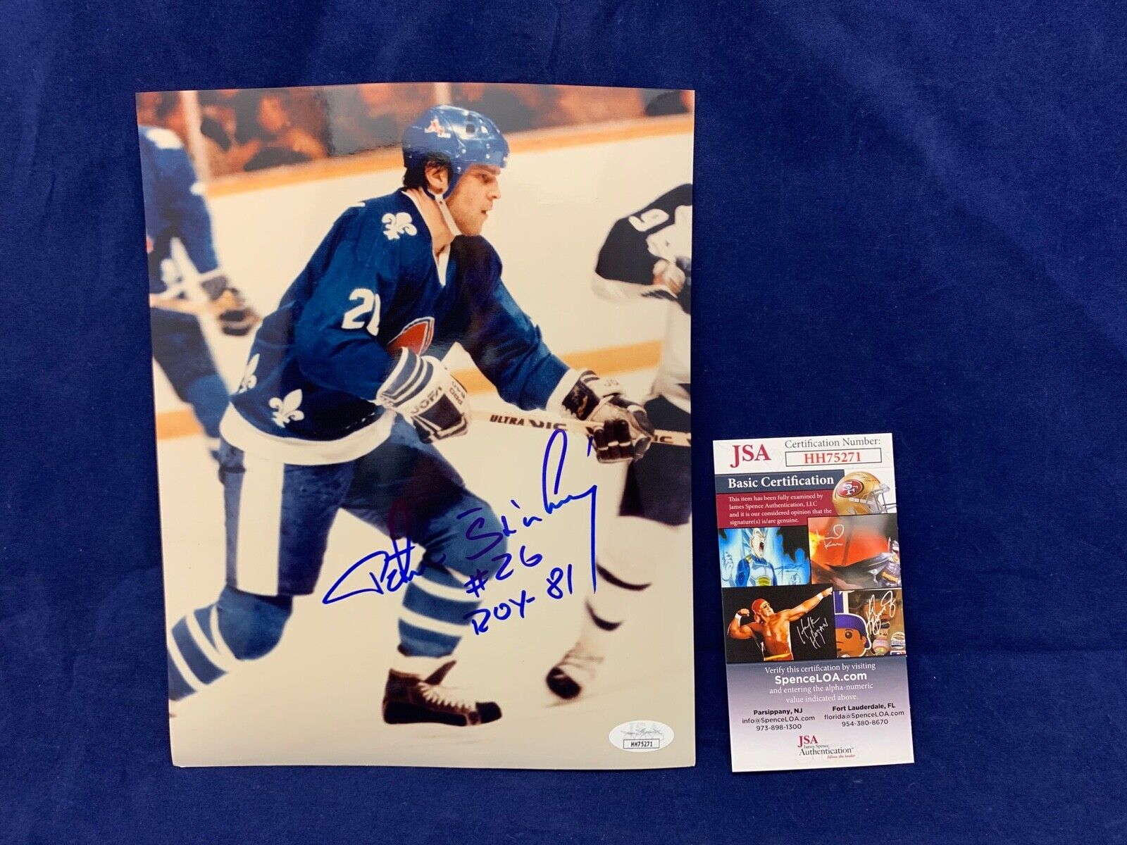 Peter Stastny Quebec ROY 1981 Script Autograph on 8x10 Photo JSA COA #HH75271