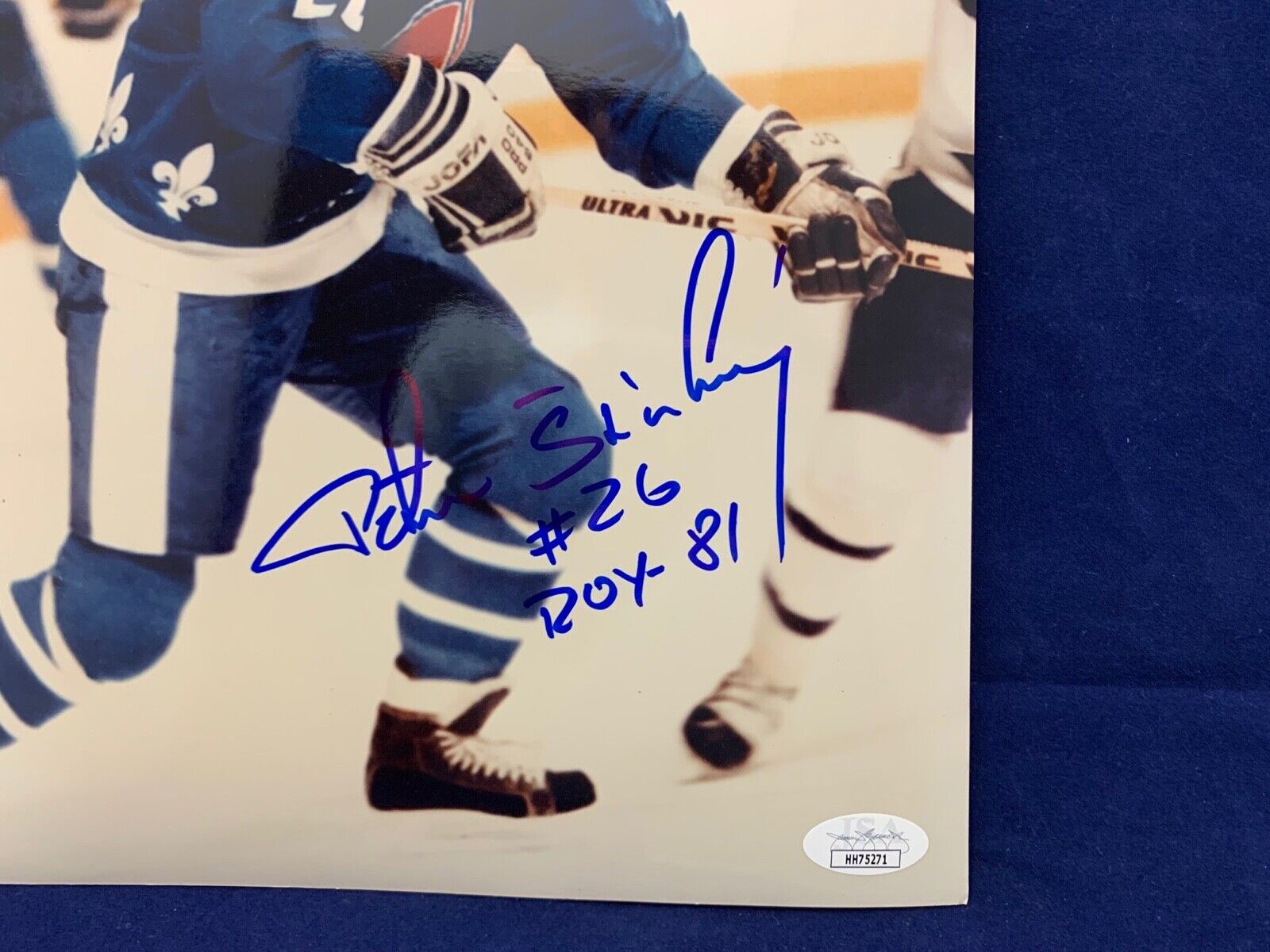 Peter Stastny Quebec ROY 1981 Script Autograph on 8x10 Photo JSA COA #HH75271