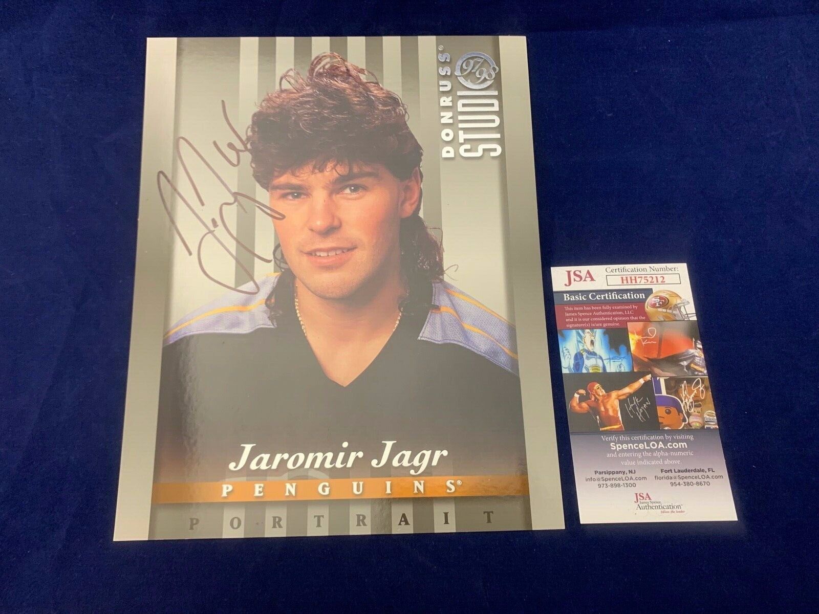 Jaromir Jagr 1997 Donruss Autographed 8x10 Sports Photo Card JSA COA #HH75212