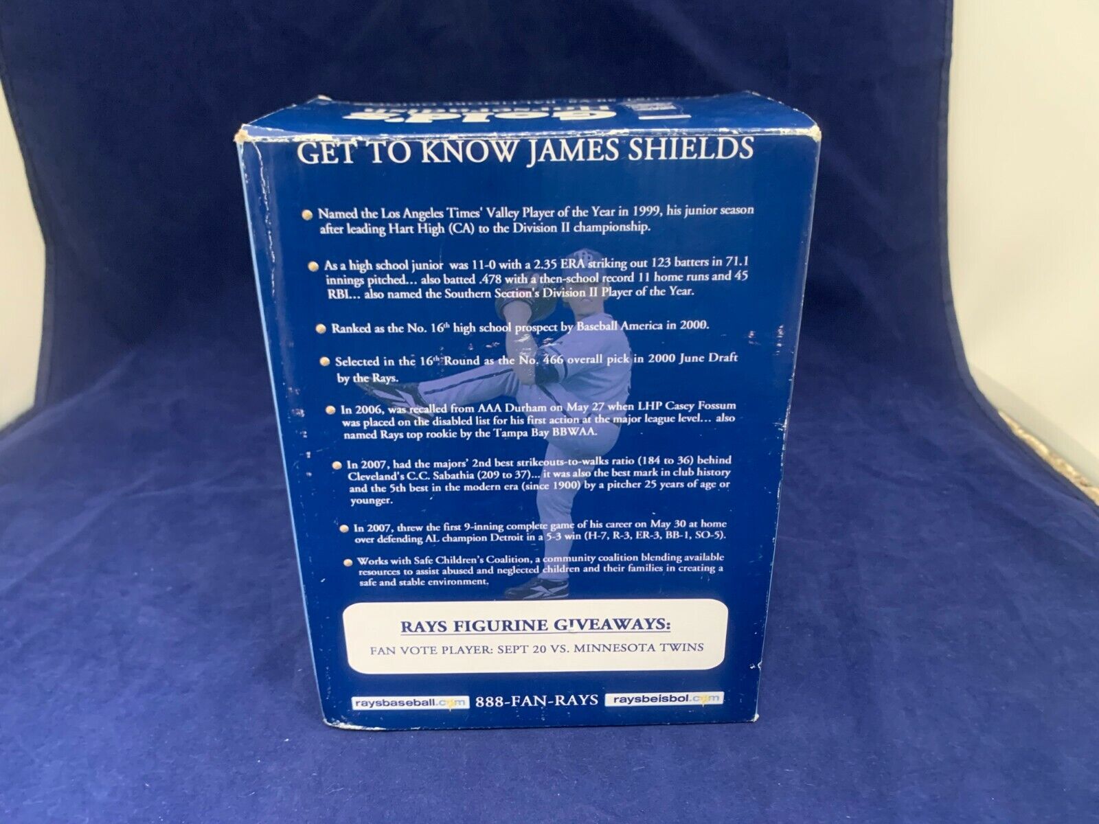 James Shield Tampa Bay Rays Limited Edition Figurine 03367/10,000 New in Box