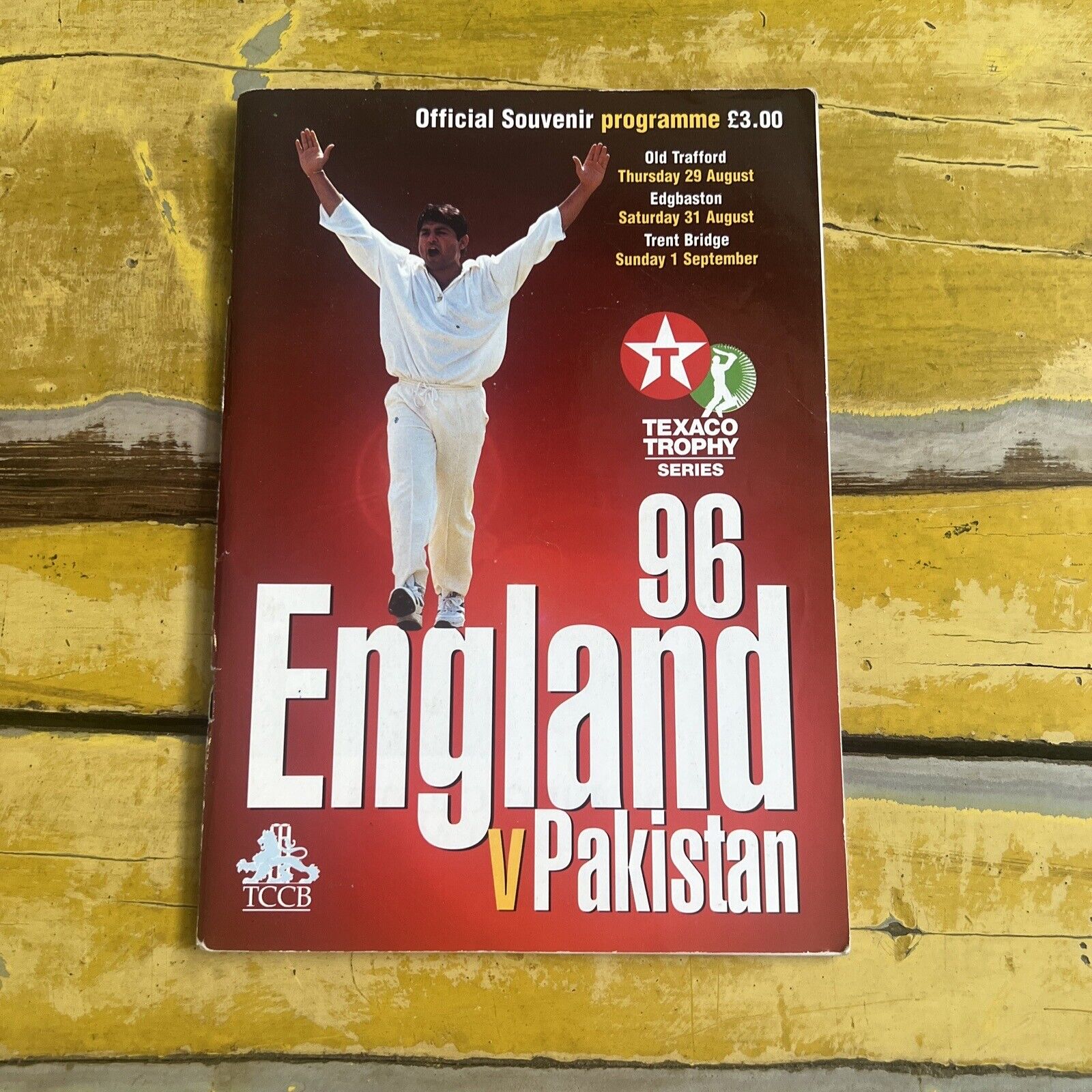 Texaco Trophy Series England Vs Pakistan 1996 Cricket Souvenir Program