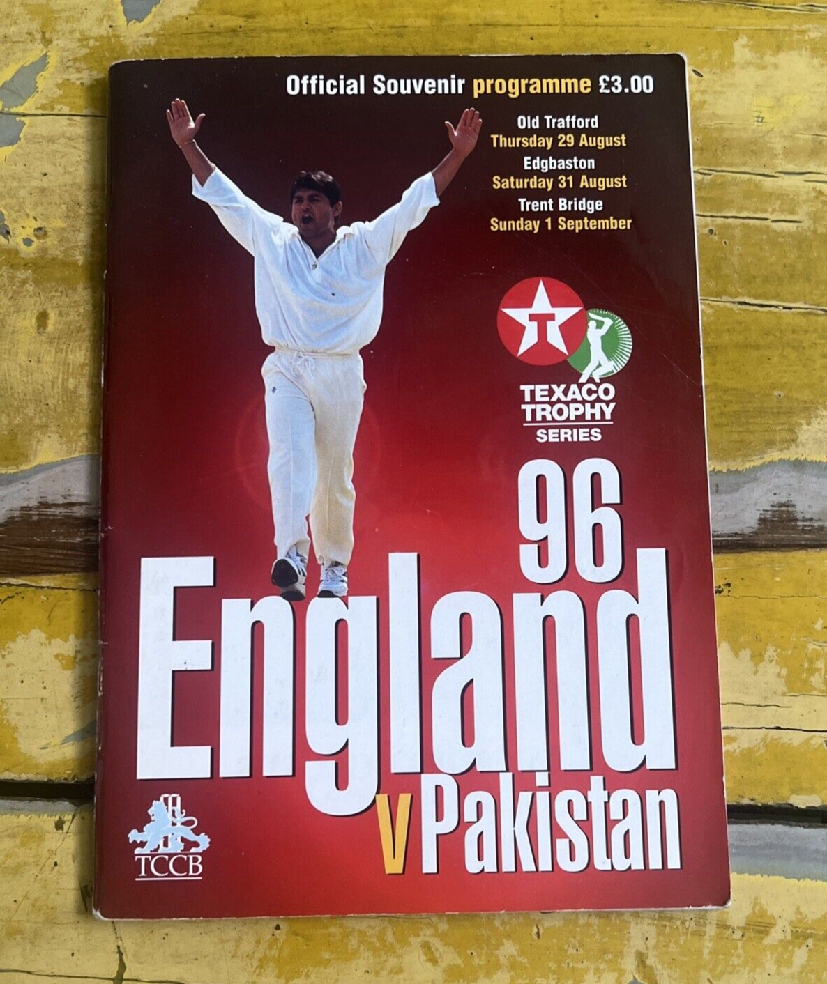 Texaco Trophy Series England Vs Pakistan 1996 Cricket Souvenir Program