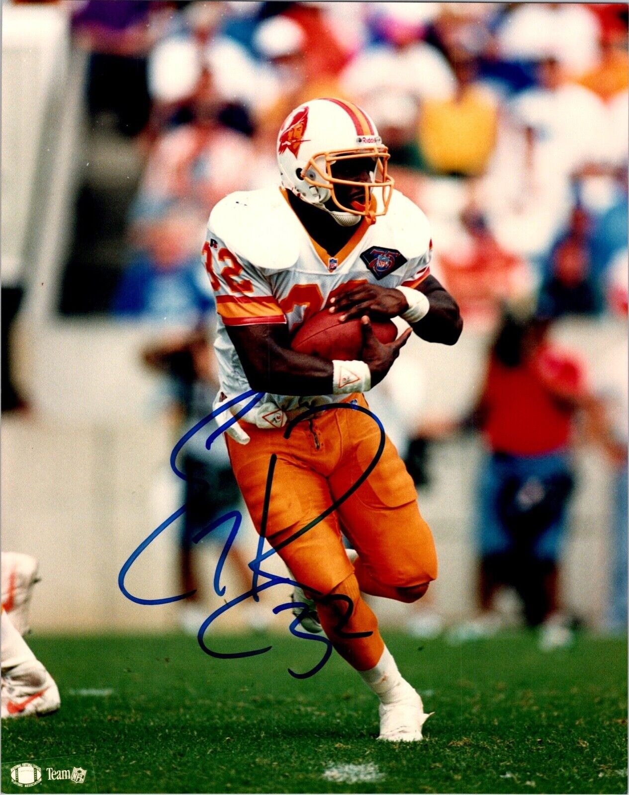 Errict Rhett #32 Buccaneers autographed 8x10 color photo (D2) blue sharpie