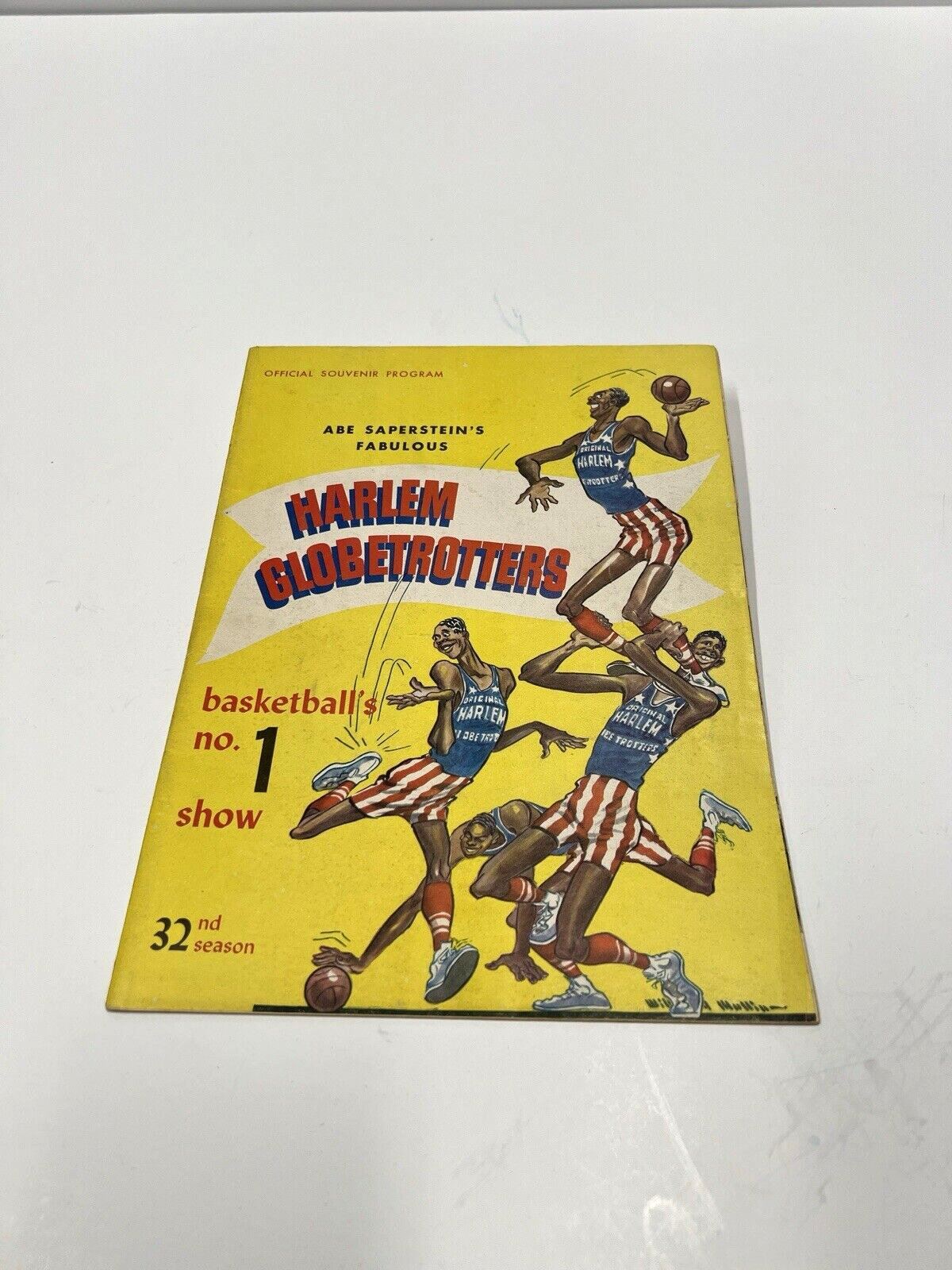 1958 Harlem Globetrotters Official Program 32nd Season W/Insert Wilt Chamberlain