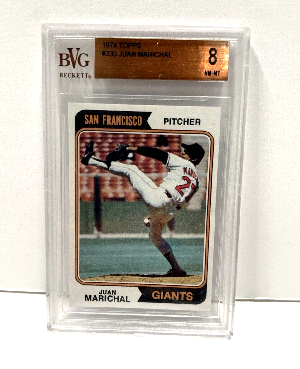 1974 Topps Juan Marichal MLB Baseball Card #330 Beckett Slab Grade 8 NM-MT