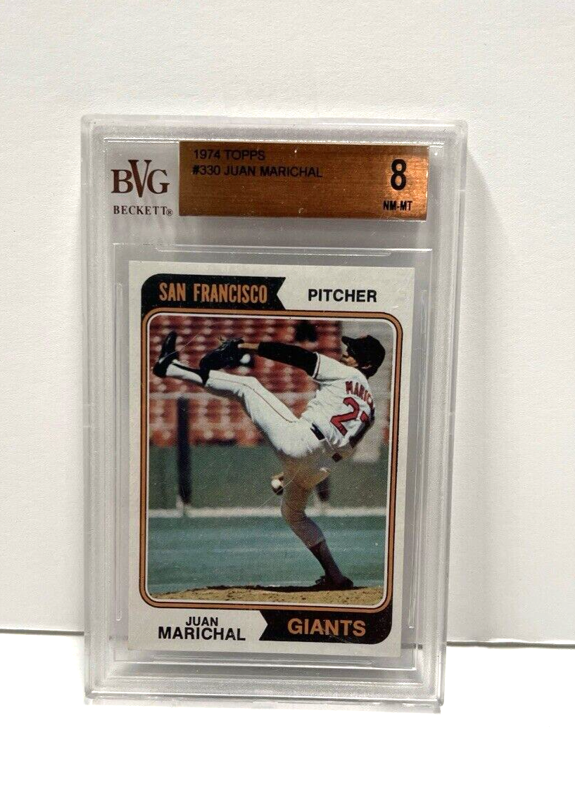 1974 Topps Juan Marichal MLB Baseball Card #330 Beckett Slab Grade 8 NM-MT