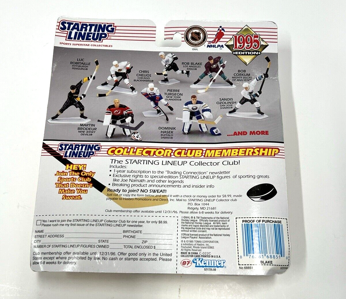 Rare 1995 Custom Jasen Wiemer NHL Tampa Bay Lightning Starting Lineup Figure NIP