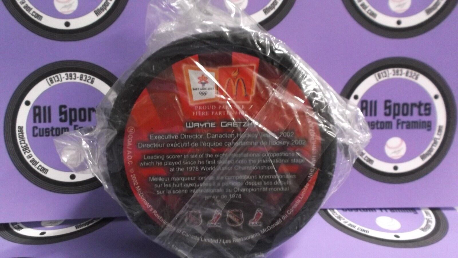 Wayne Gretzky Canada Team Hockey Puck McDonalds