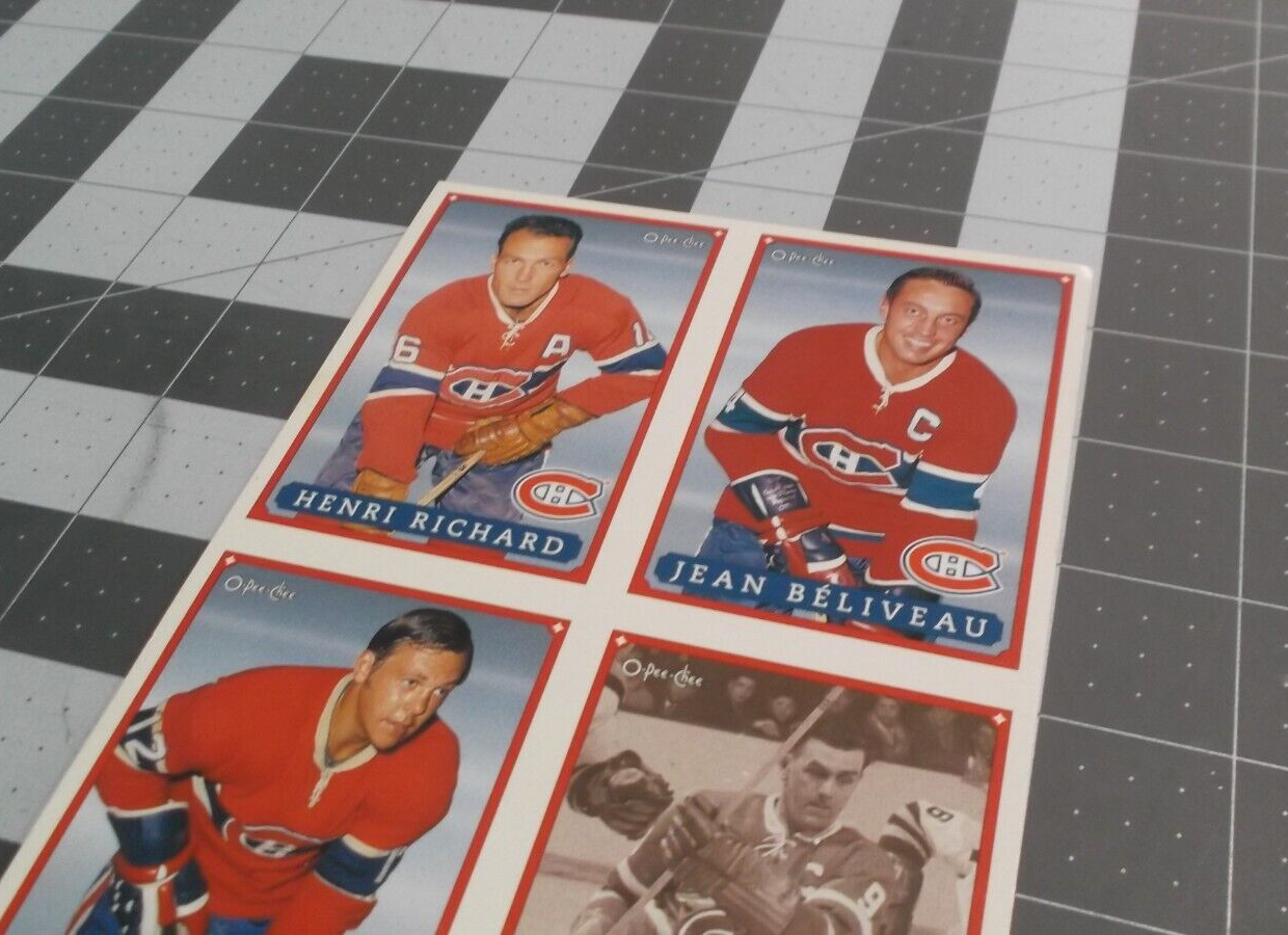 Montreal Canadiens Card sheet Jean Beliveau Henri Richard 1993 O-PEE-CHEE FANFES