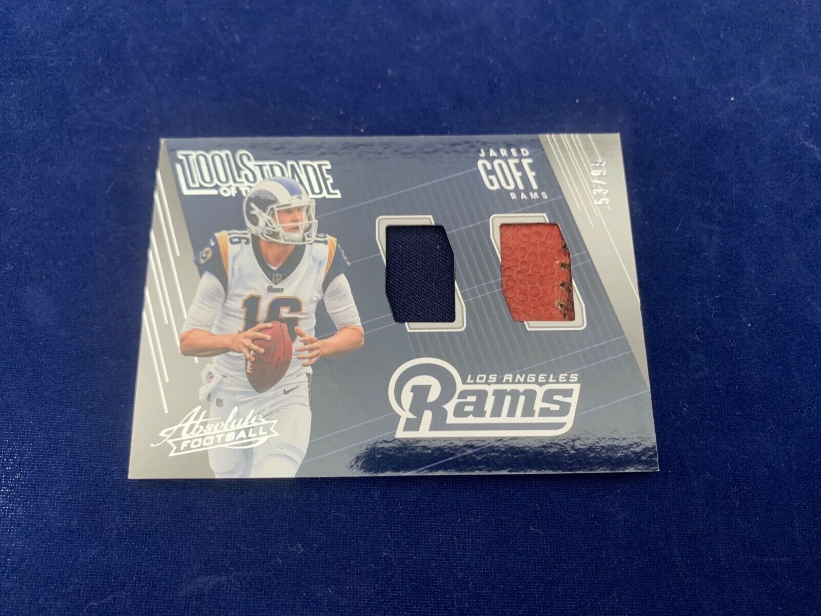 Jared Goff Los Angeles Rams 2018 Absolute Tools Jersey Football #53/99 NM MT