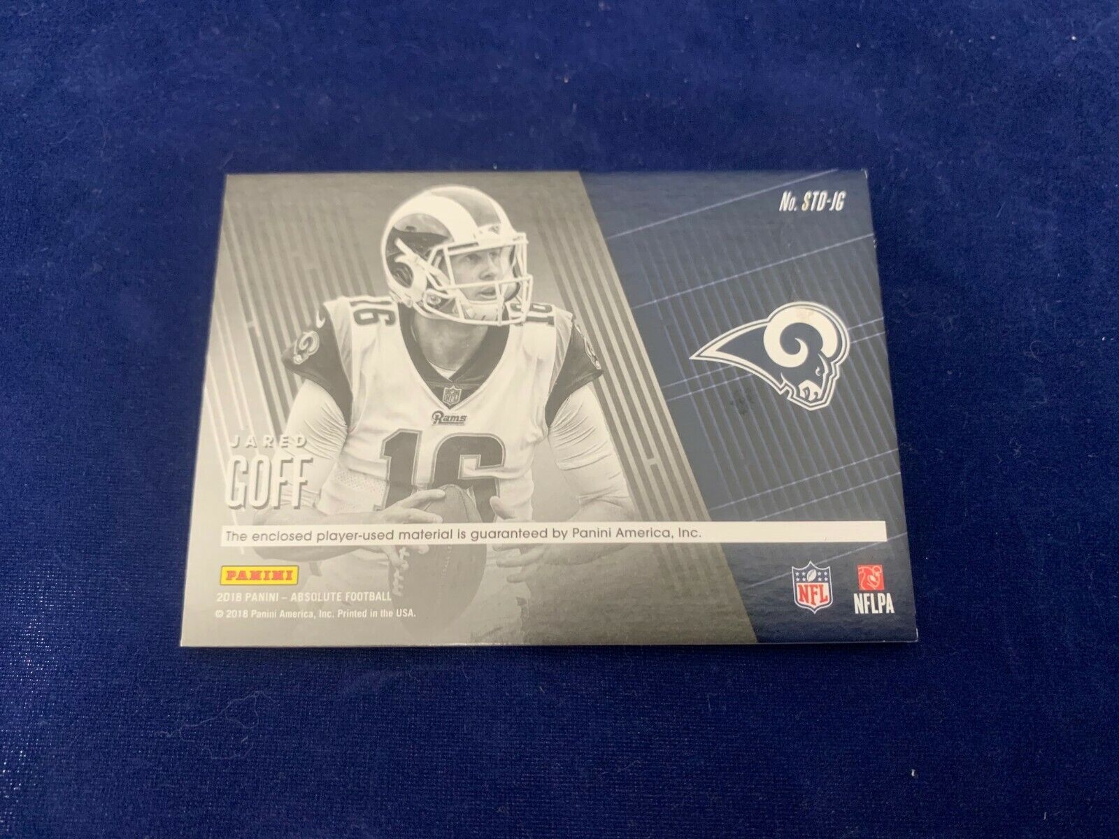 Jared Goff Los Angeles Rams 2018 Absolute Tools Jersey Football #53/99 NM MT